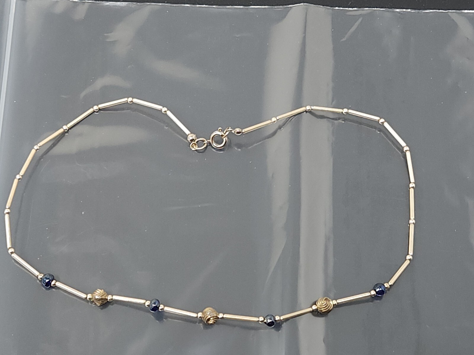 Vintage South Western Liquid Sterling Silver Beaded Necklace 15″