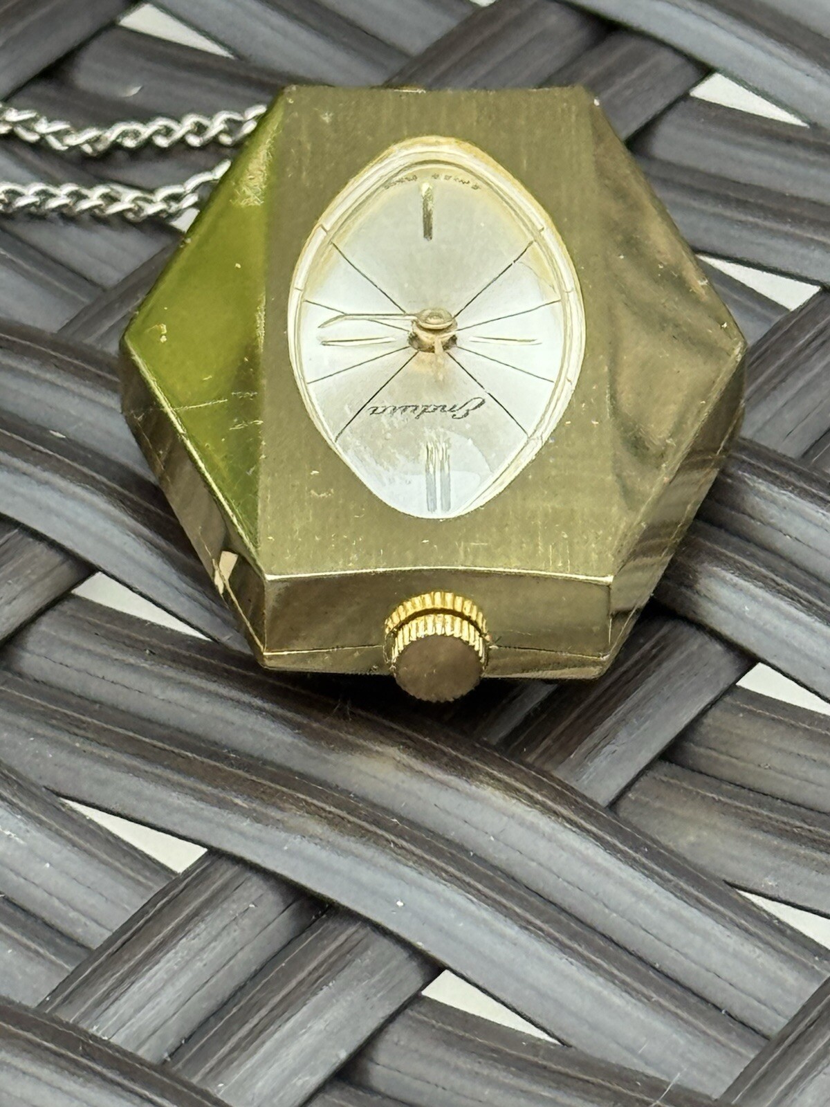 Vintage Endura Gold-tone Pendant Watch, New Battery