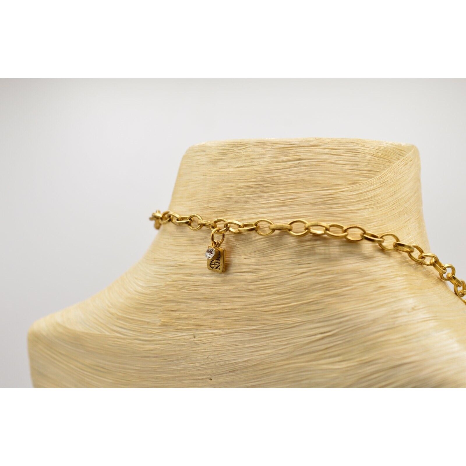 John Wind Initial P Pendant Necklace Capital Letter Brushed Gold Long Chain BinN