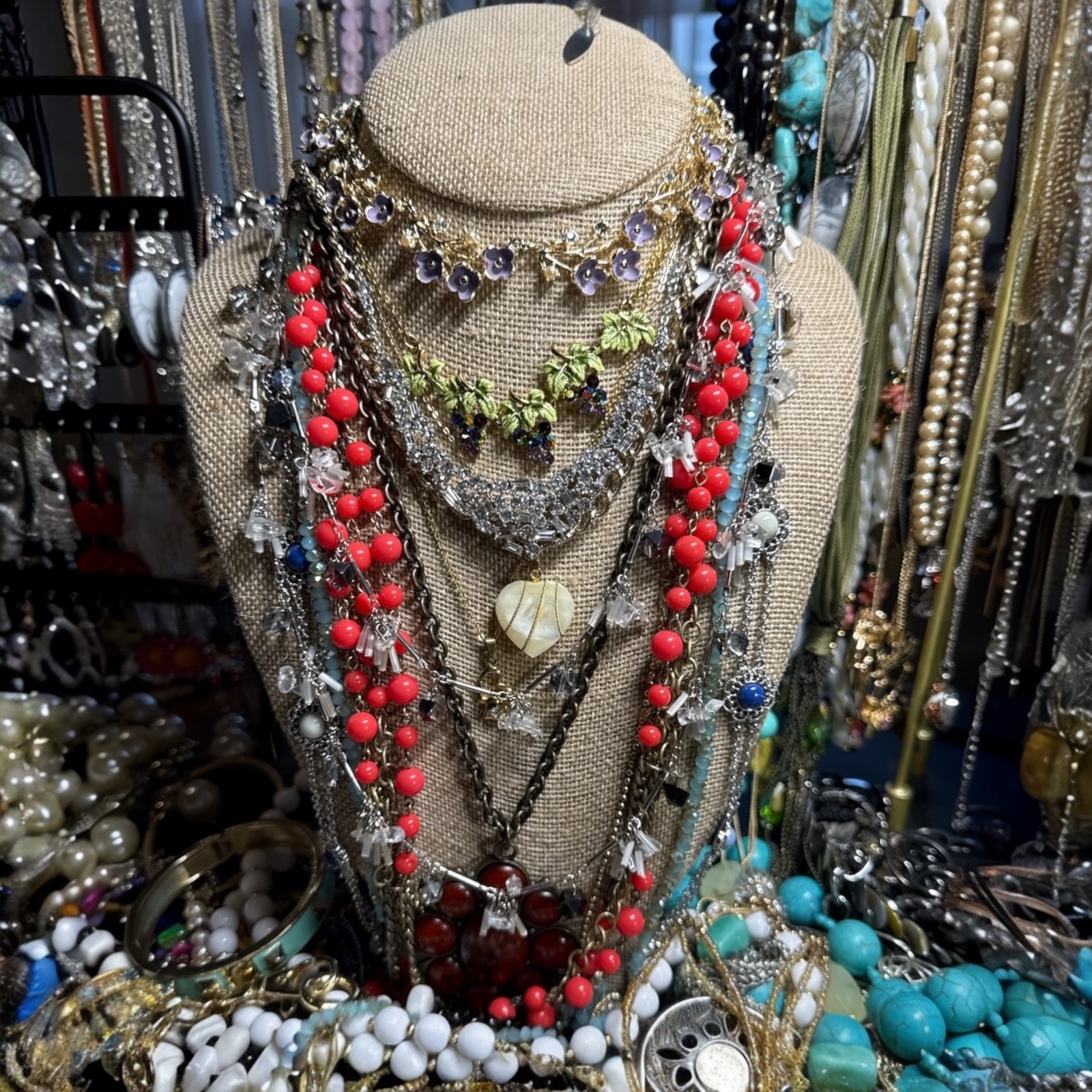 1 -2 LB LOT Of Used Costume Jewelry Vintage to Modern Wearable 15-20 Pieces