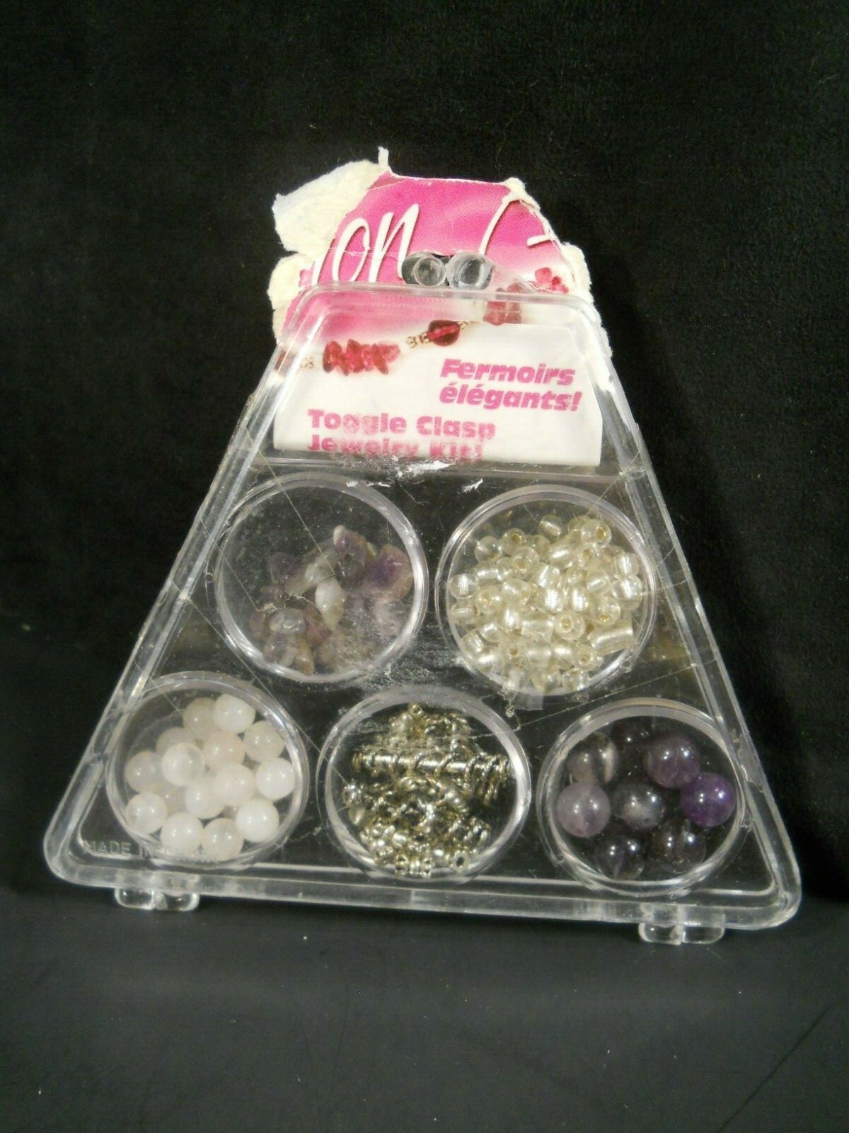 Lot of 7 Kits “Fashion Glass” Amethyst (Purple) Bead Toggle Clasp Jewelry