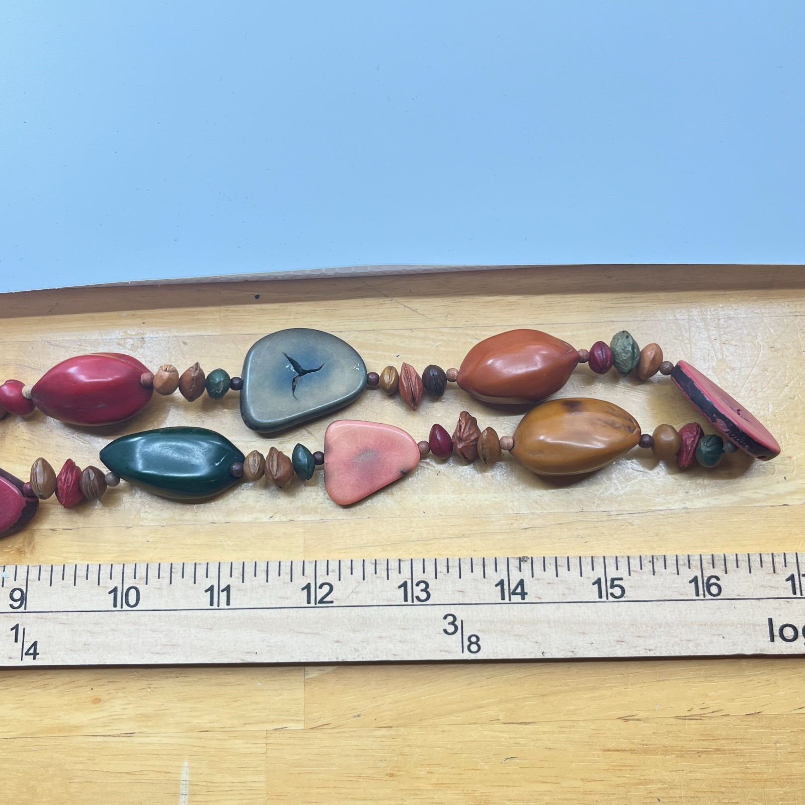 Large Tagua Nut Vegetable Ivory Necklace Boho Statement Earthy Organic Jewelry