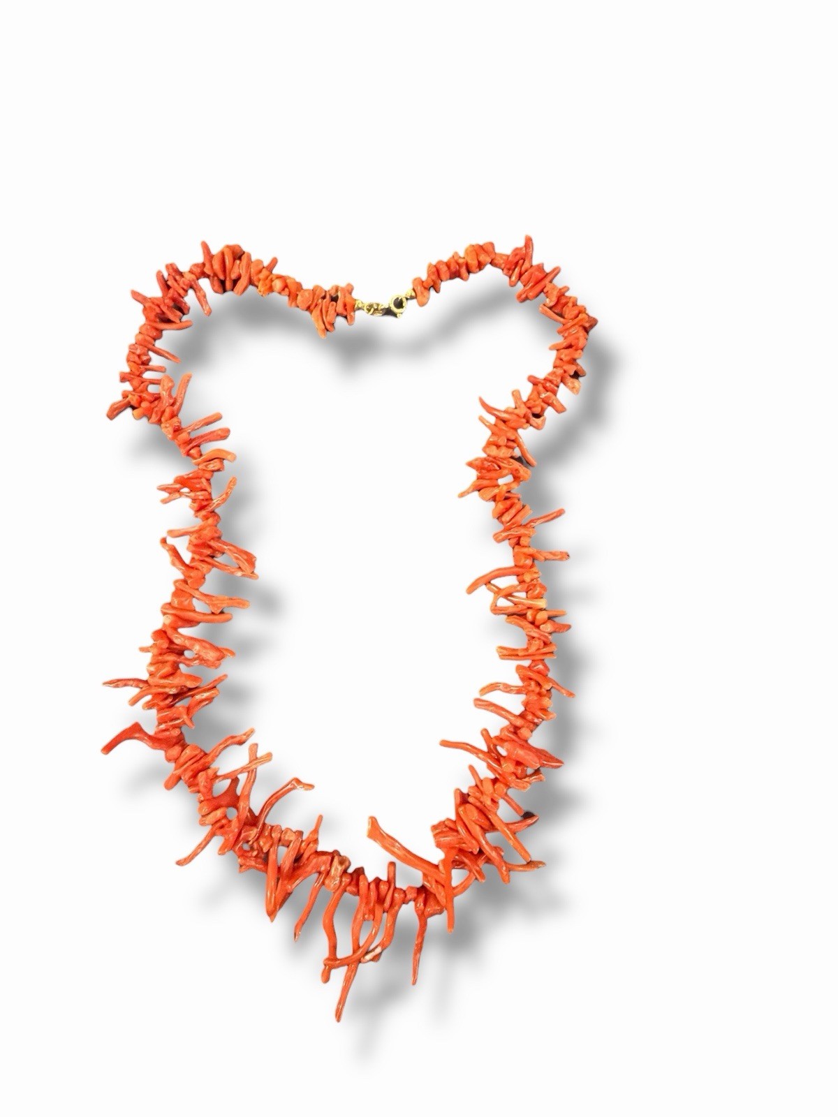 CORAL D’NAPOLI HSN Natural Red Branch Coral Graduated Bead 19″ Necklace 29g IOB