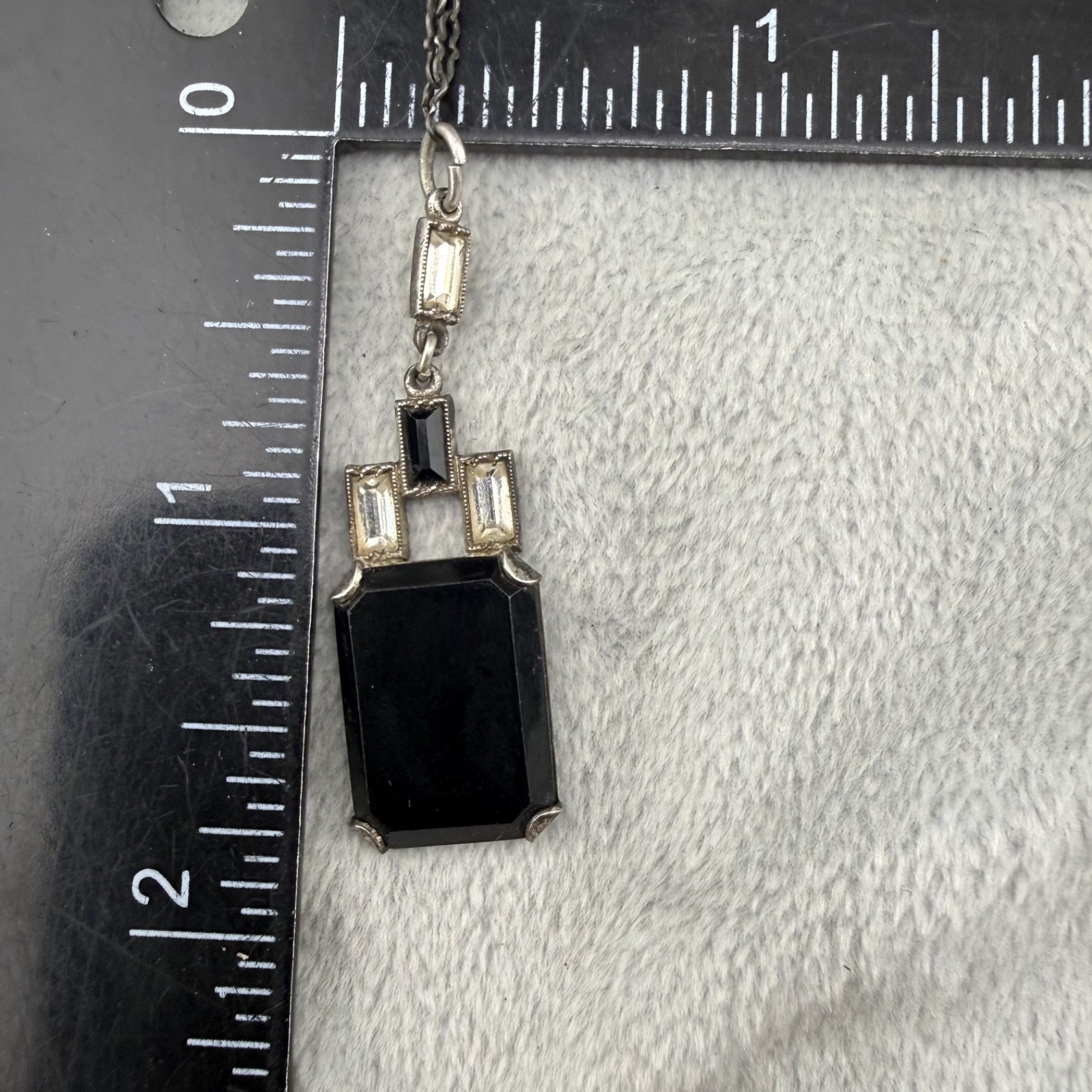 Vintage Sterling Silver Art Deco Necklace Titanic 16”