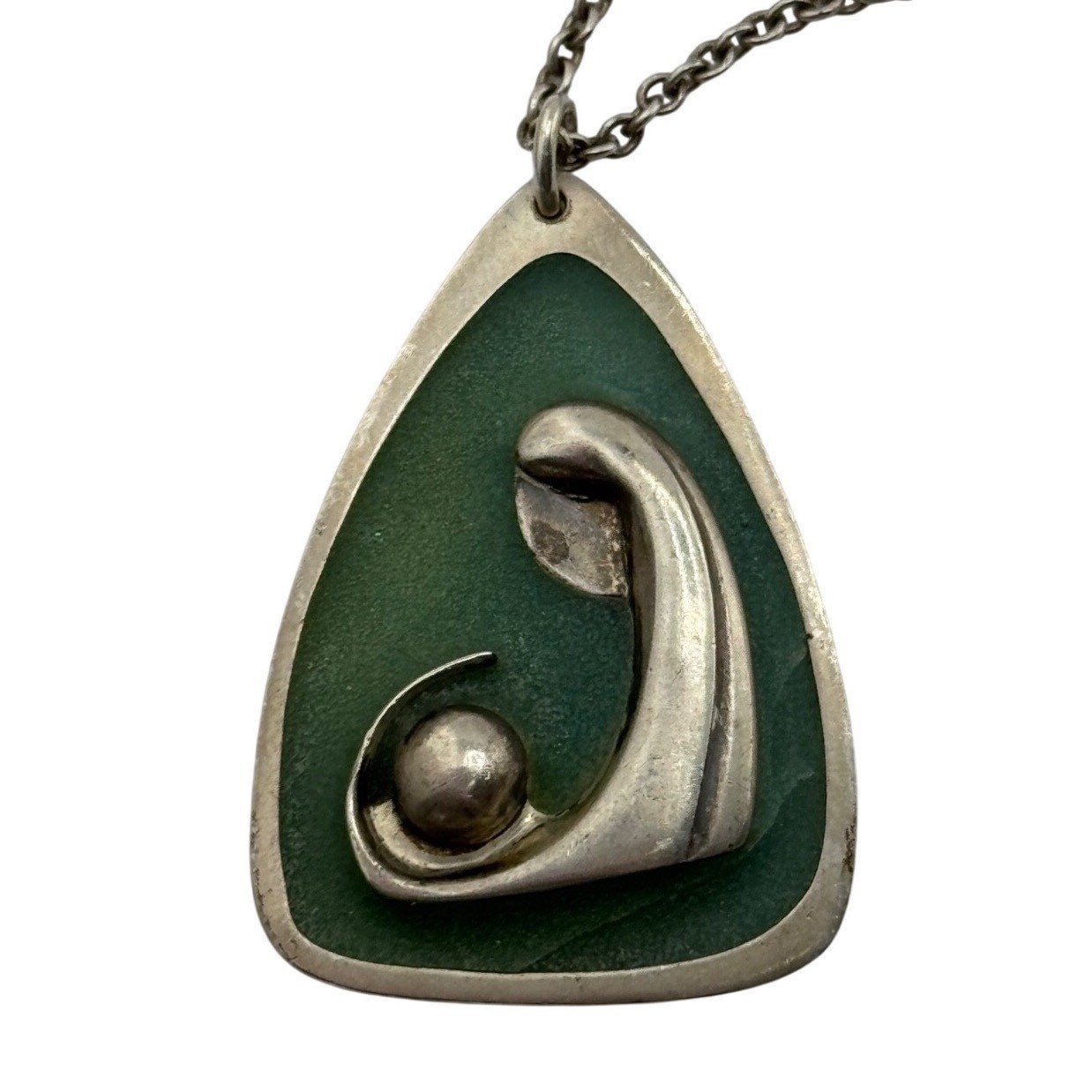 Vintage Helen Adelman Modernist Sterling Silver Madonna Child Pendant READ