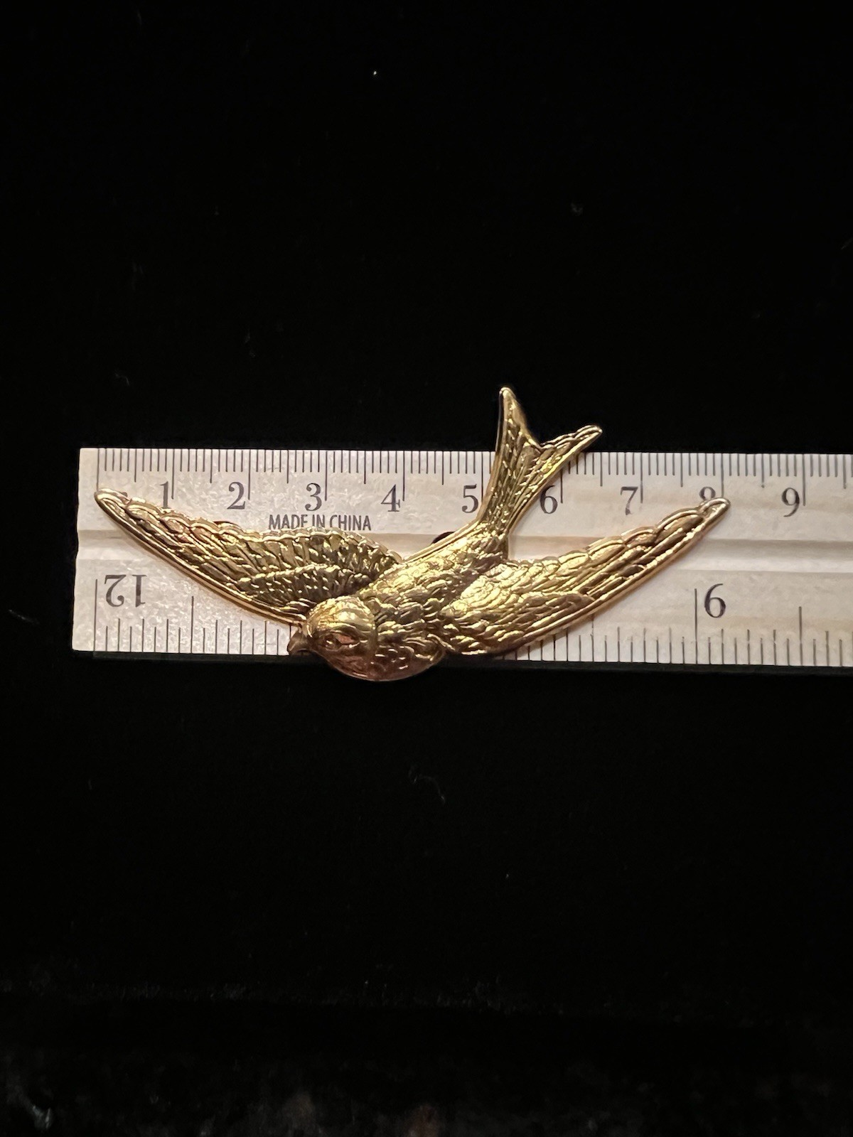 Vintage Bird 22K Gold Plated Brass Stamping for Jewelry/Craft/Decor/Famous Maker