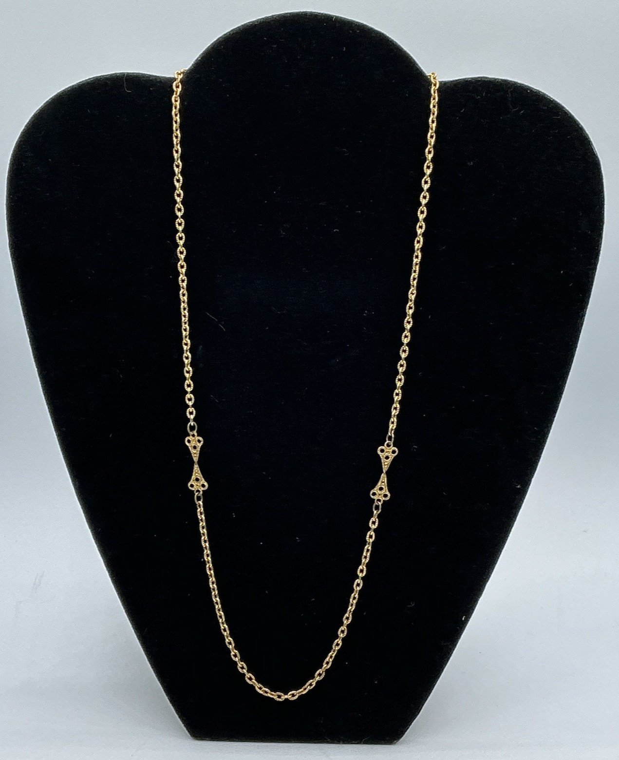 Vintage Freirich Signed Gold Tone Chain Link Slip On 23″ Necklace No Clasp