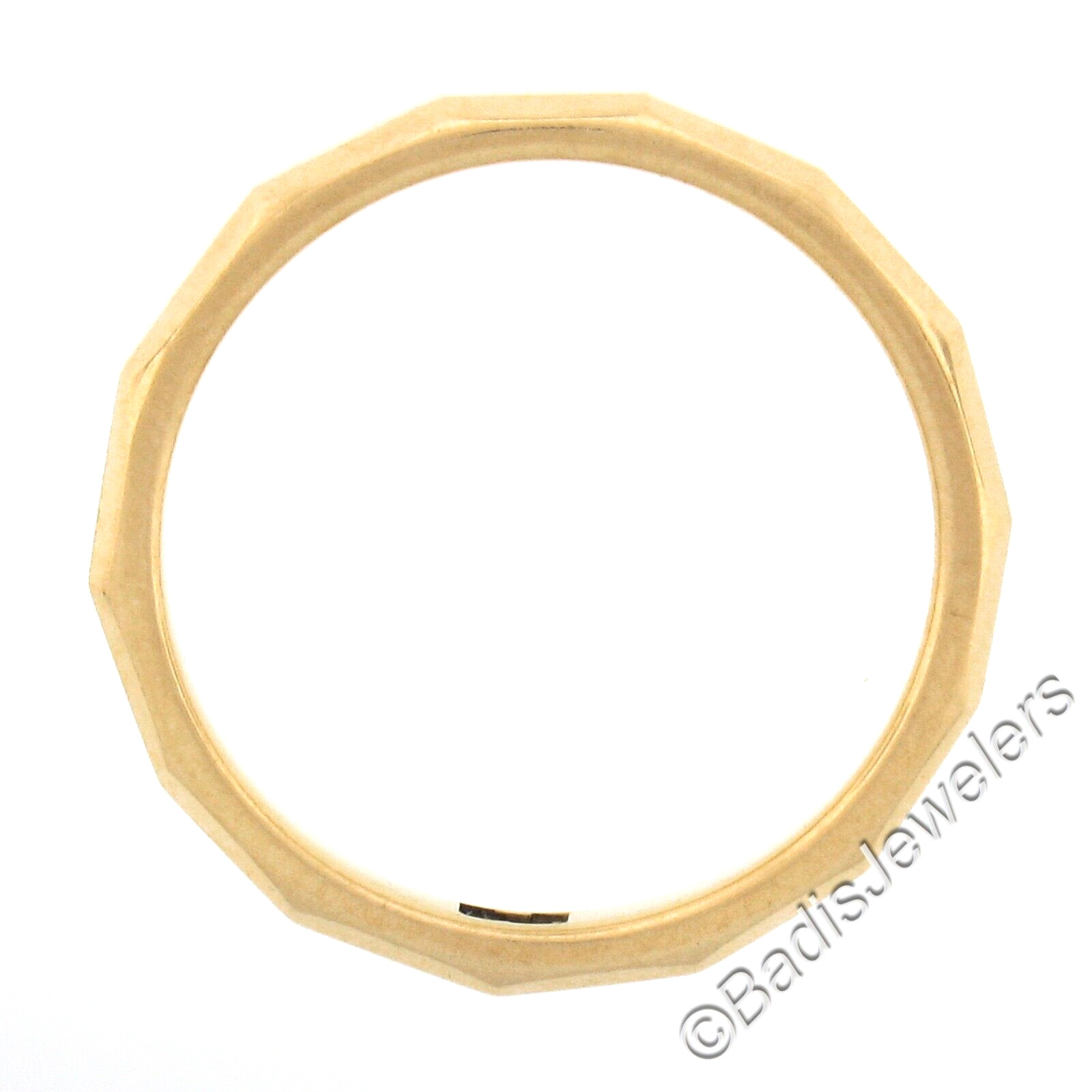 Antique 14k Yellow Gold 2.5mm Polished Faceted Eternity Stack Wedding Band Ring