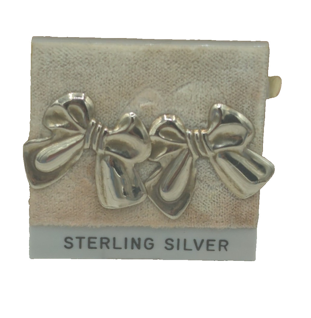 Vintage Sterling Silver Bow Shaped Earrings 1980’s May Company