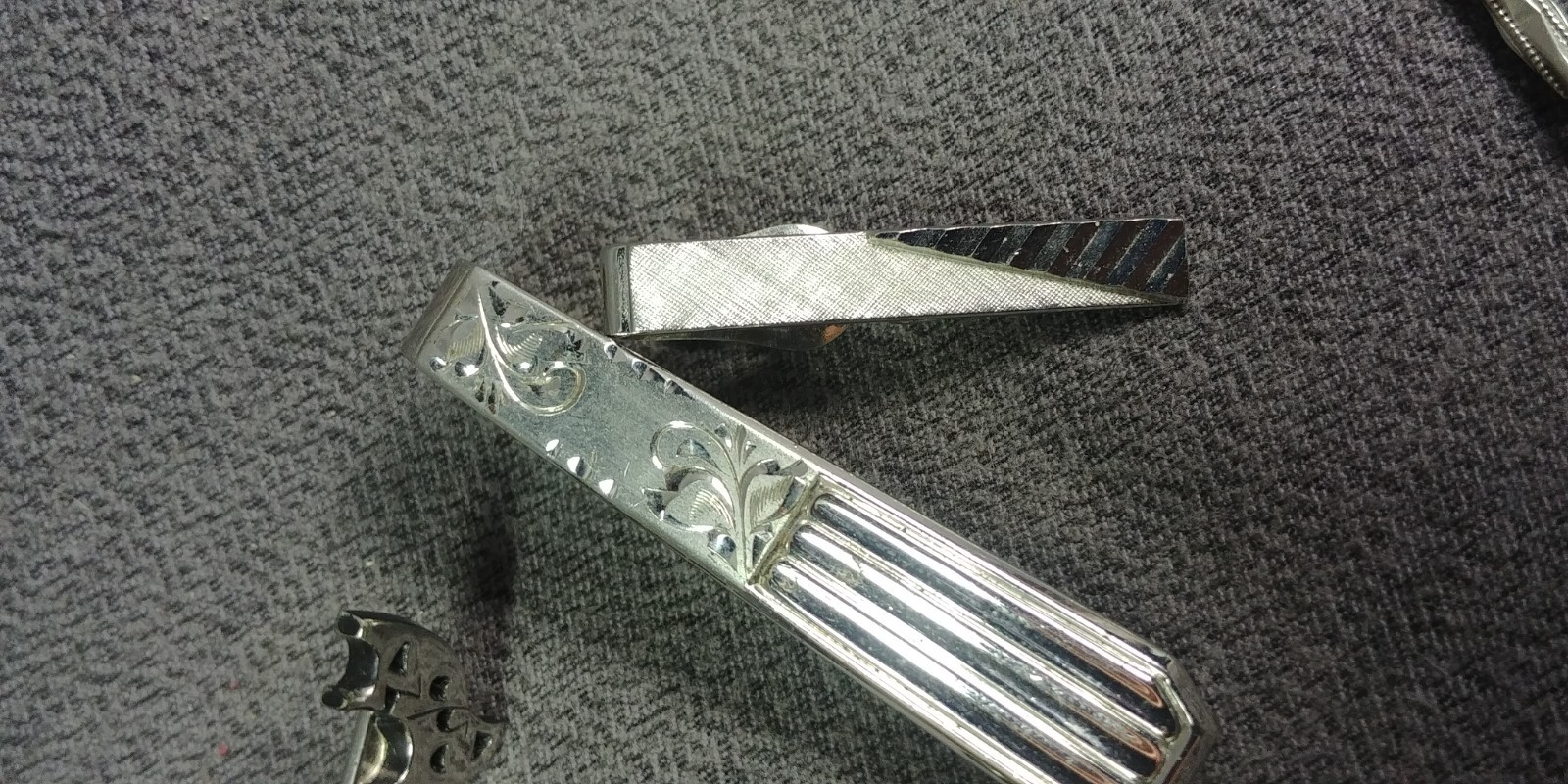 4 Tie Bar Clip Watch Chain Fob Marvel Sterling Silver Swank Comedy Tragedy Masks