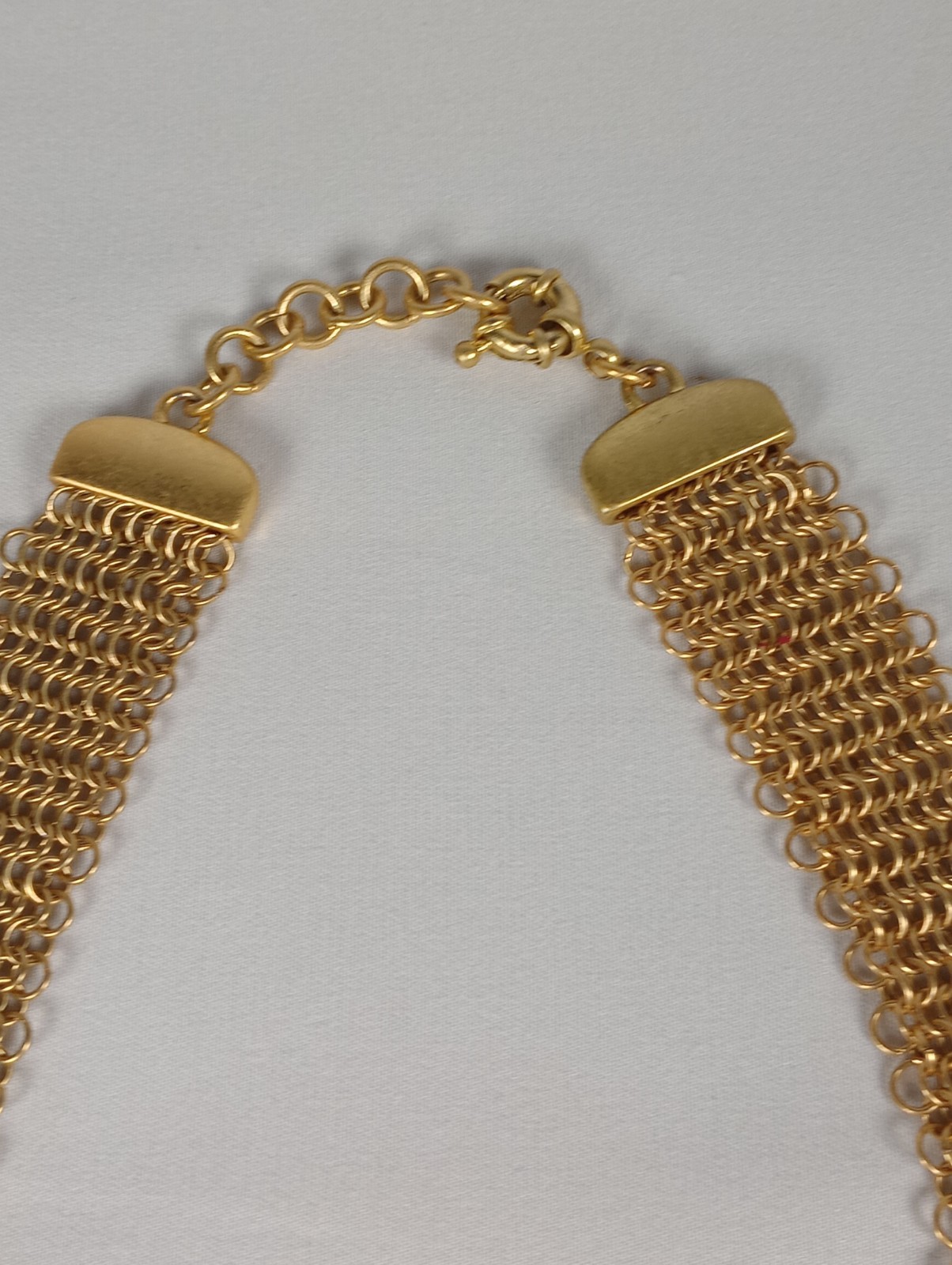 Vintage Gold Tone Mesh Convertible Necklace Bracelet Set Modular Jewelry