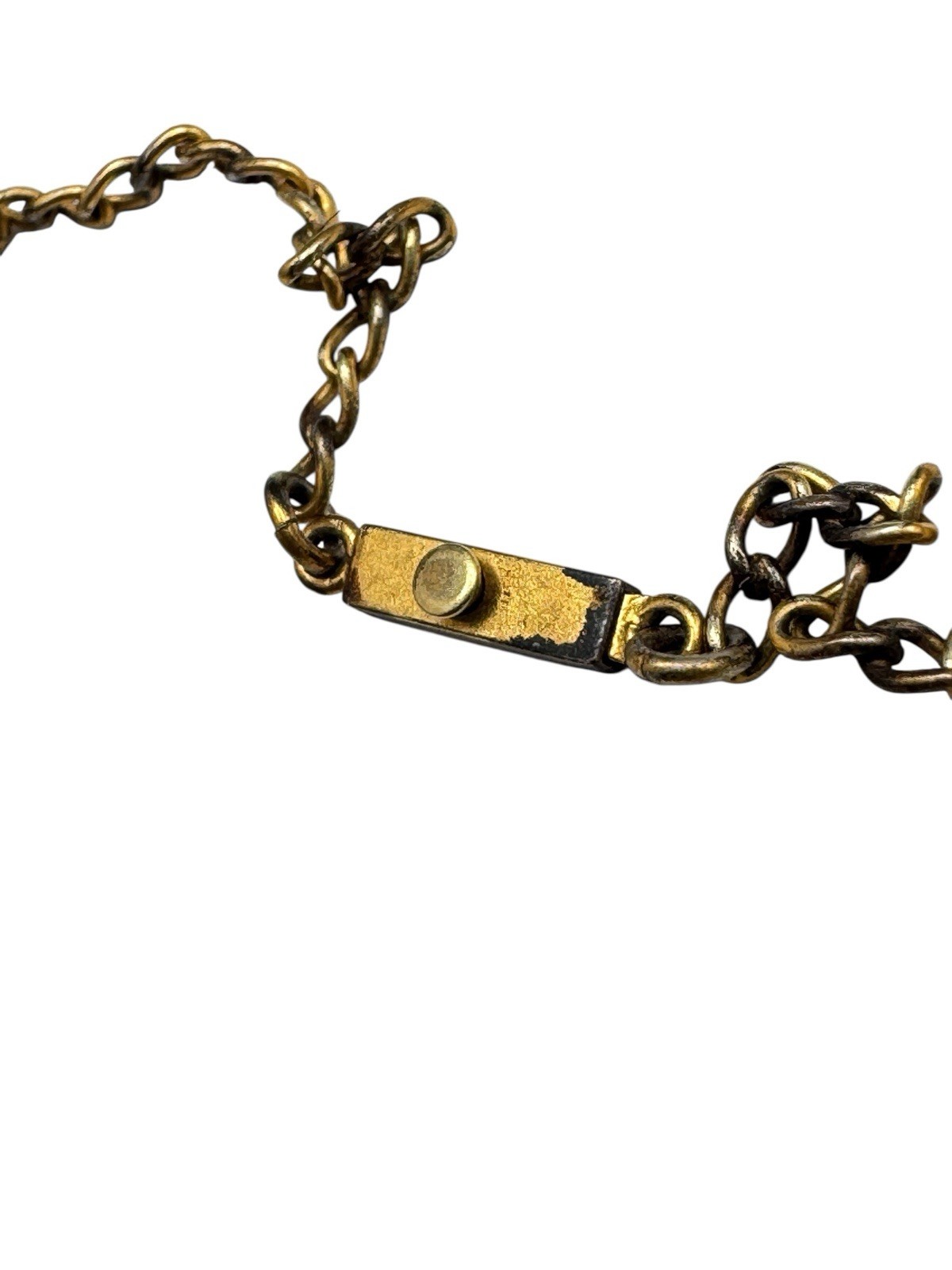 Antique Edwardian Gold Filled Festoon Necklace Rose Cut Purple Paste Stones