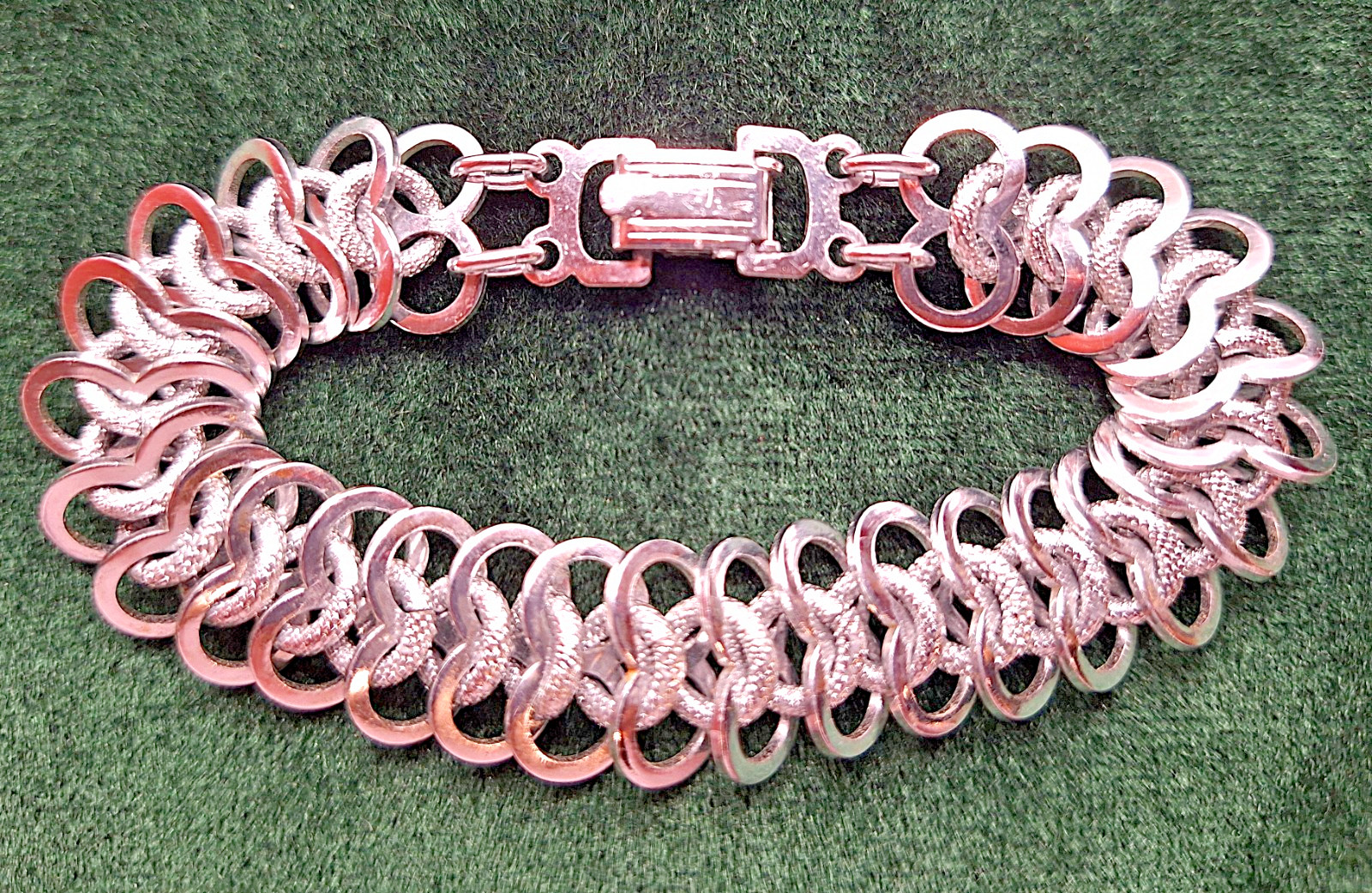 Vintage West Germany Necklace & Bracelet Set Lightweight Silver Eloxal Aluminum