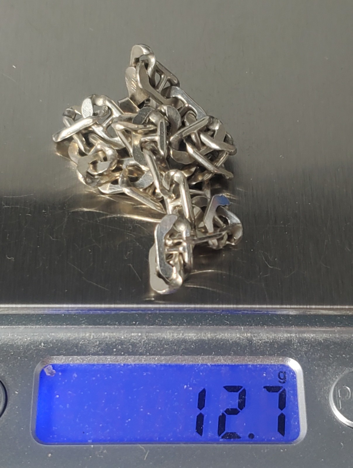Vtg Sterling Silver Larger Size ITALY Mariner Anchor Chain Bracelet Lot 9-3/8″