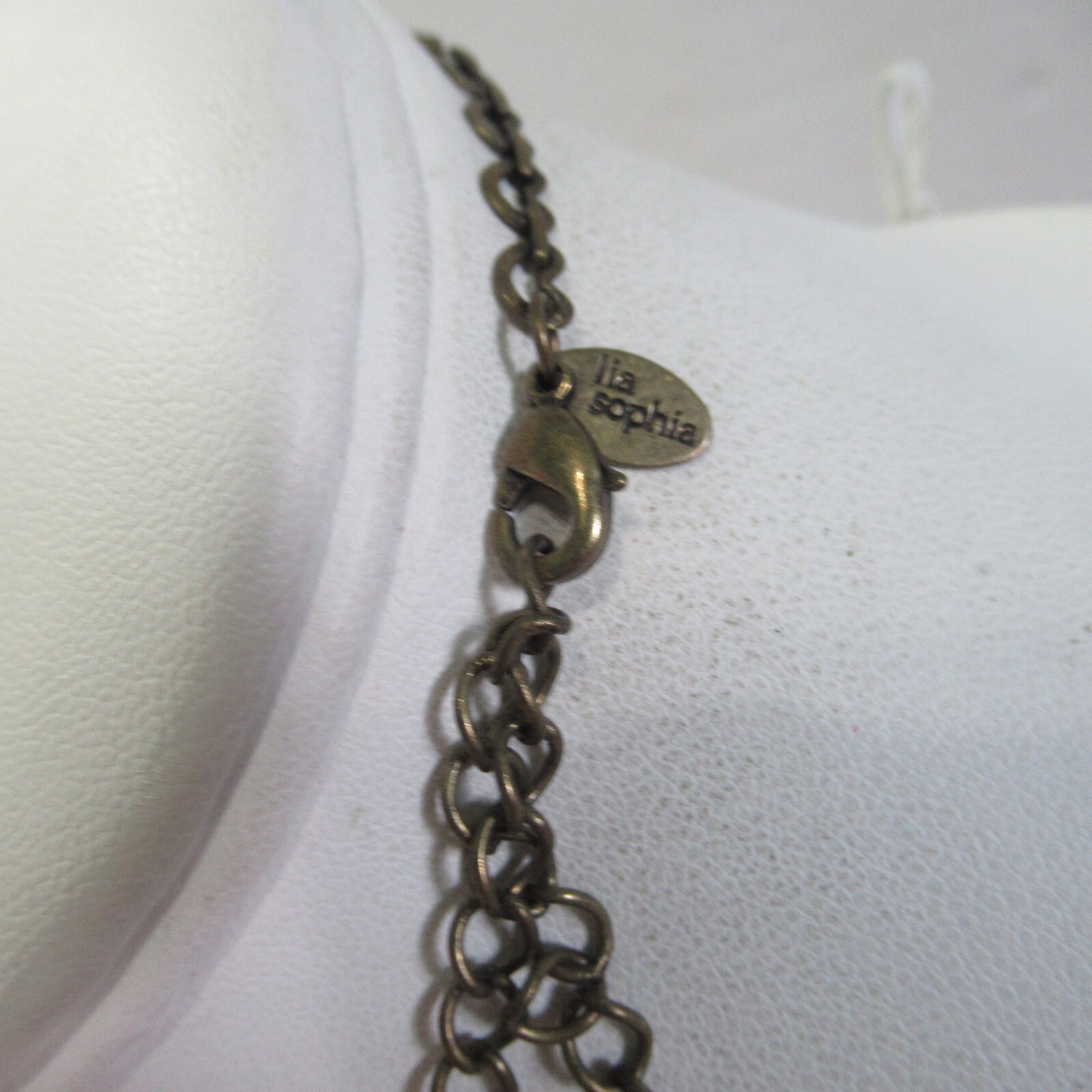 Lia Sophia Long Pendant Necklace Dangles Faux Crystals Pretty Large