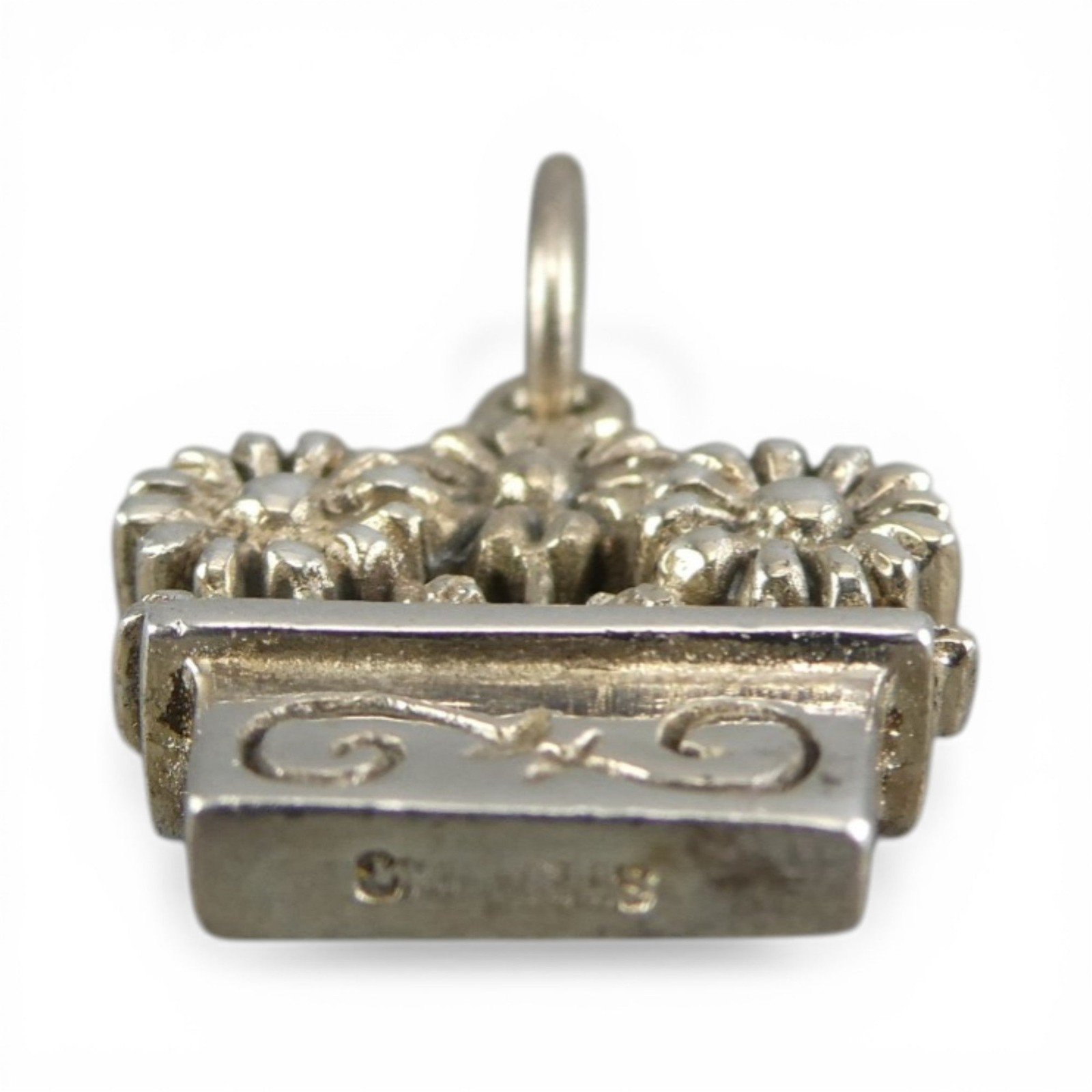 Sterling SIlver Flower Box Charm for Bracelet Gardening Gift Vintage New BCS