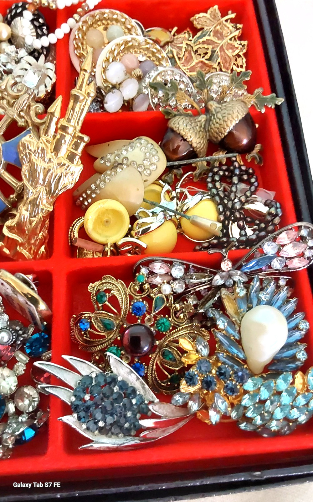 Vintage Rhinestone Necklace Brooch Earring Unique Mix Few Signed Repair Lot