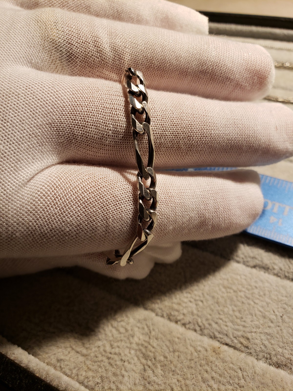 Vintage 1970s 8″ 5mm Sterling Bracelet Figaro Style ISC 925