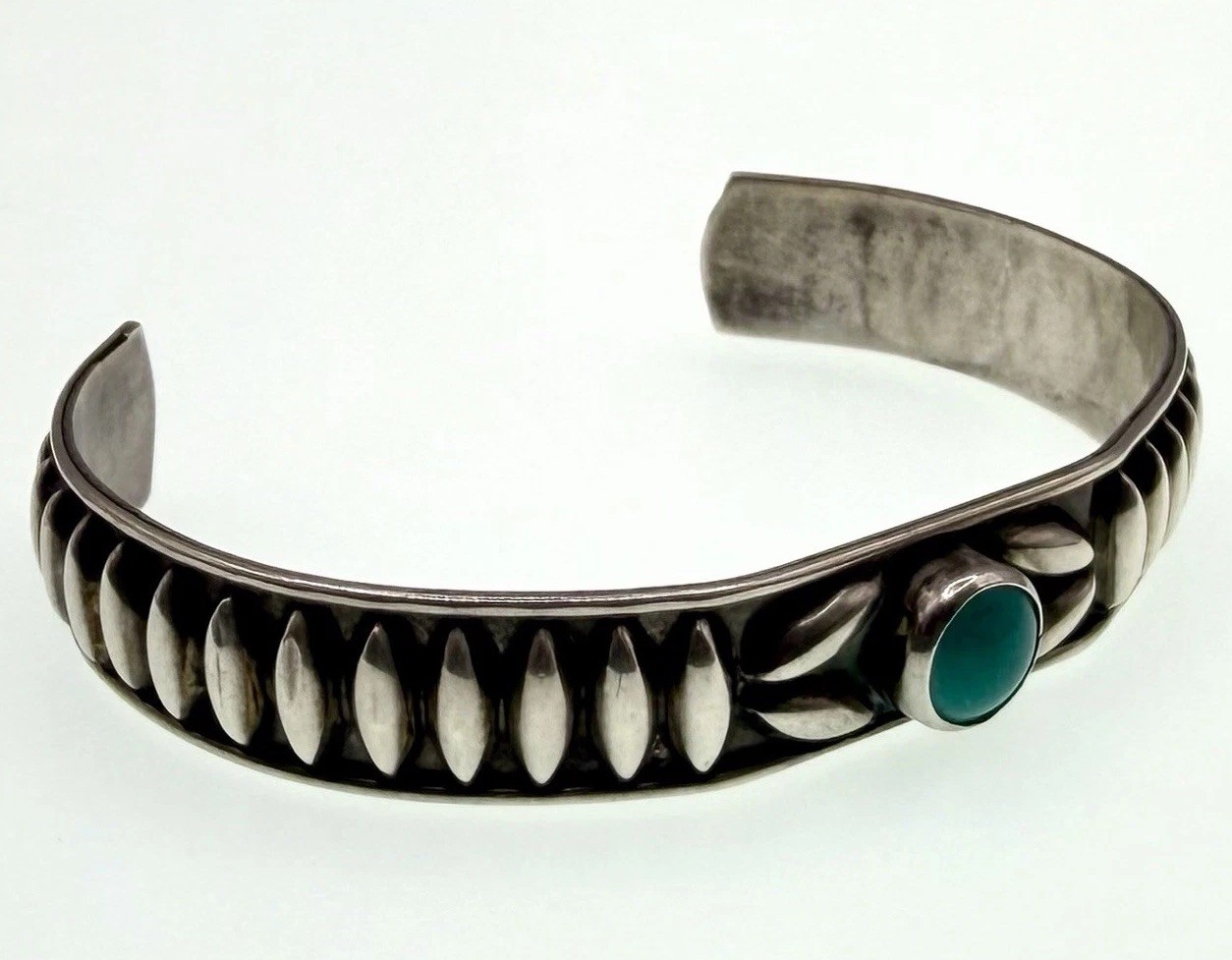 Vintage Plata de Jalisco JFCM Sterling Silver Cuff Bracelet Guad Mex Turquoise