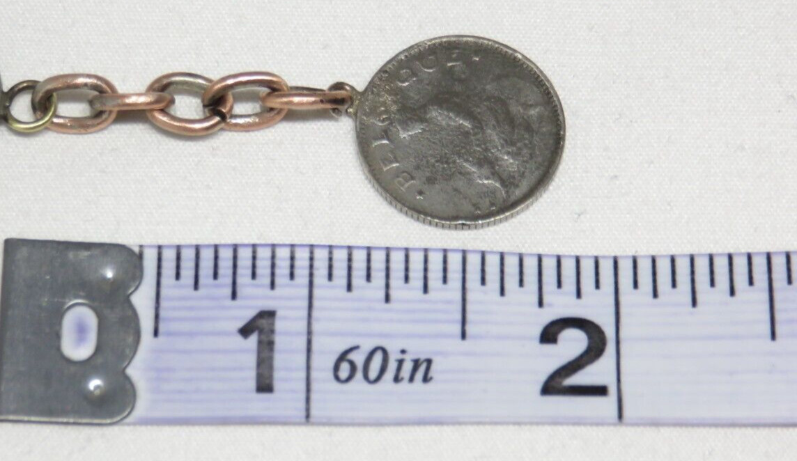 Antique 5 Centimes 1900’s Belgium Coin Chain Link Bracelet Lot 2301 lisasfinds
