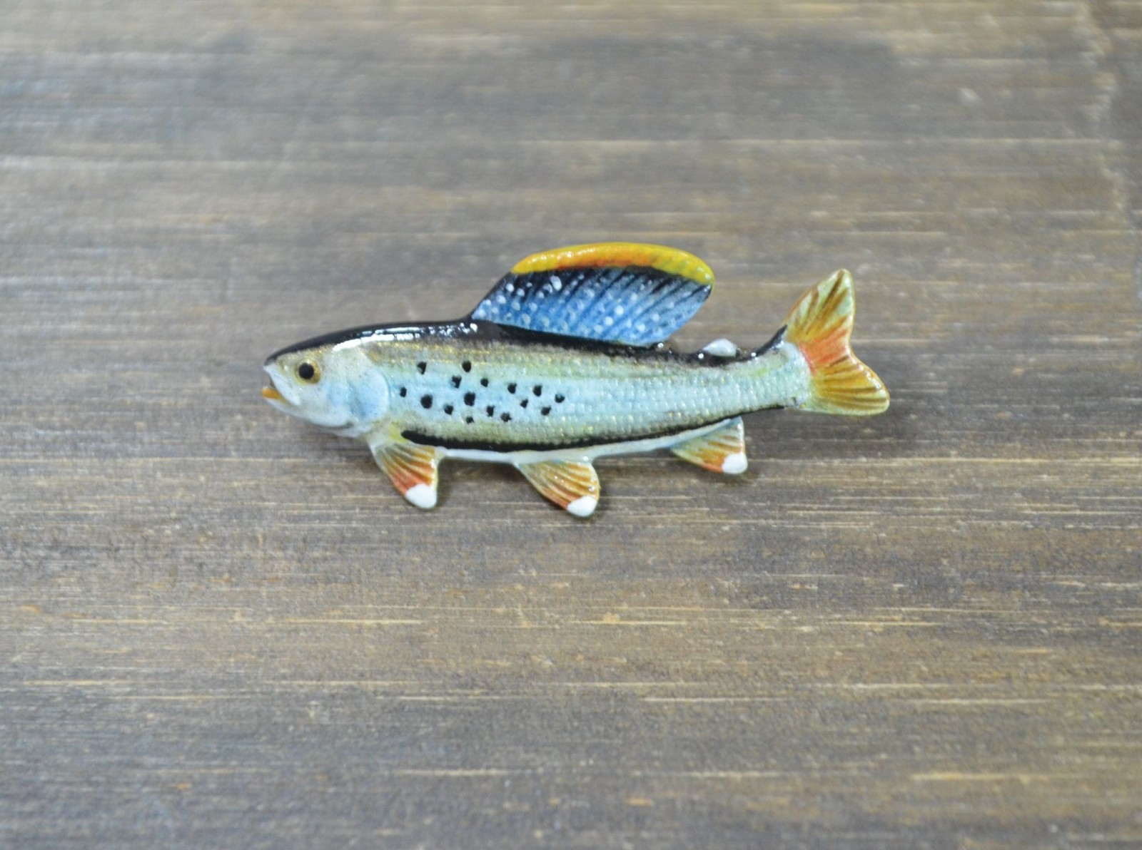 GG Harris Grayling Brooch Pin #127 Wildlife Collectibles Pewter 1988 Salmon Fish