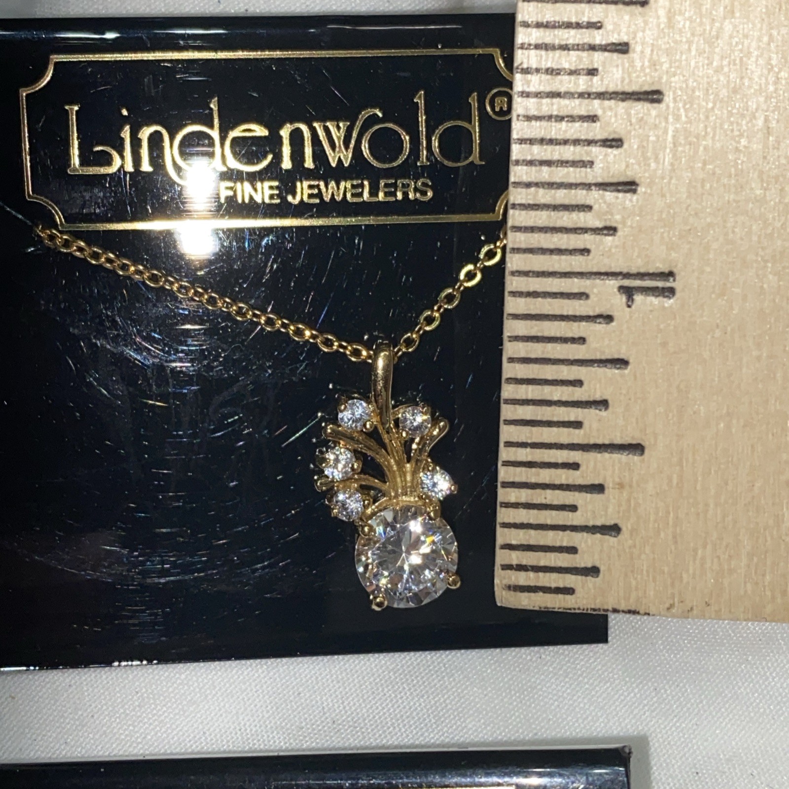 Necklace & Earrings by Lindenwold Fine Jewelers Gold Tone Cubic Zirconia CZ