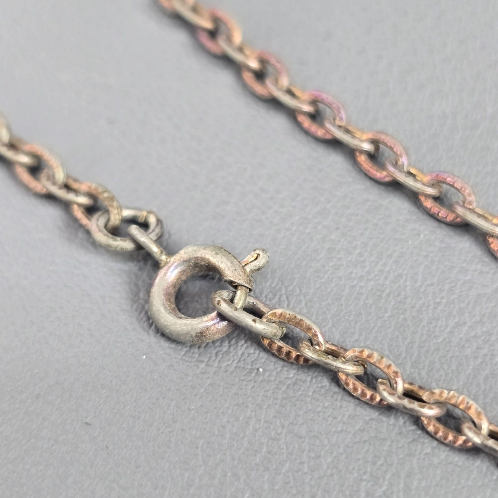 Vintage 19th Century Brass & Iron VR Crown Heart Padlock Pendant Chain Necklace