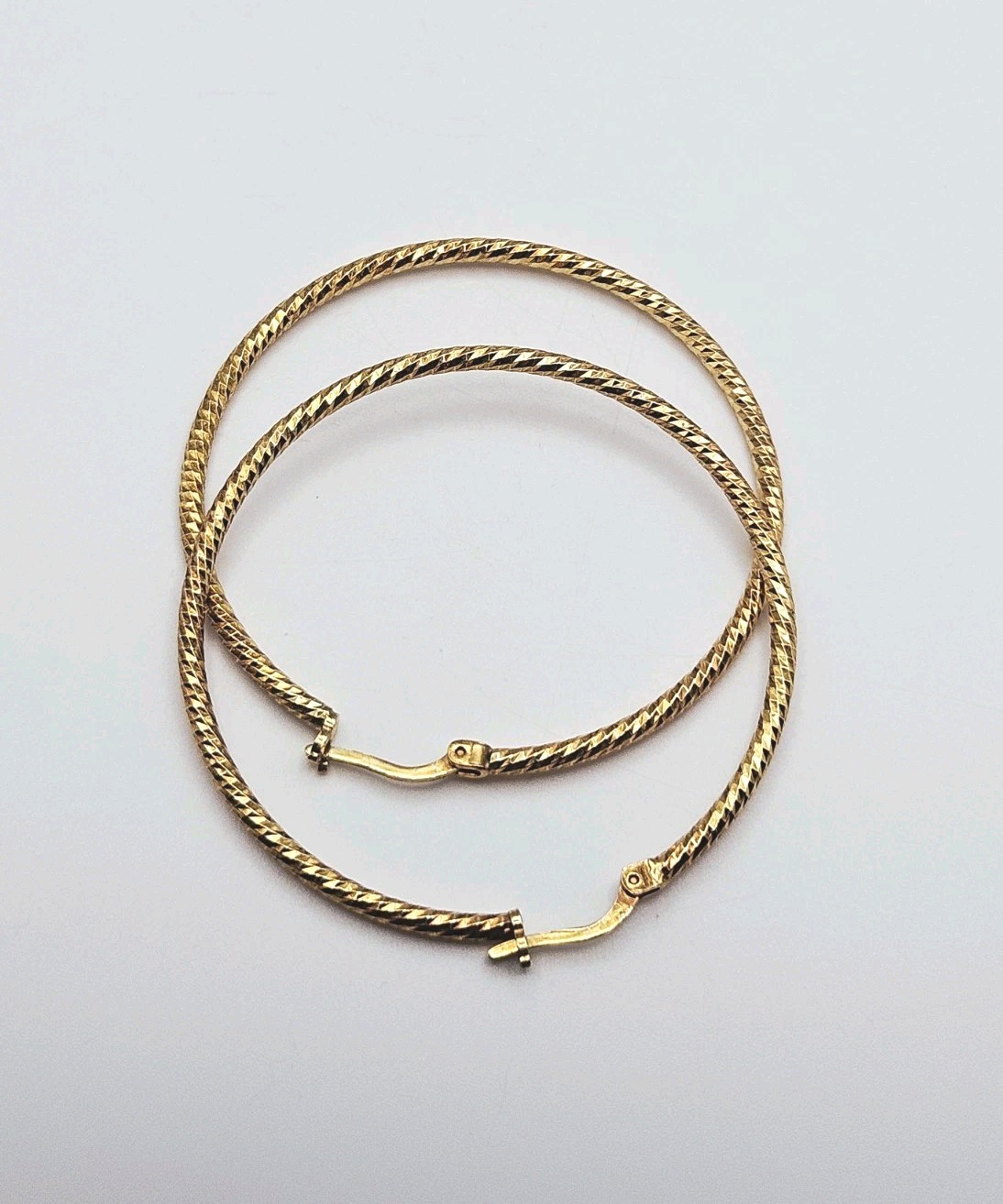 Dyadema Sterling Silver Vermeil Diamond Cut Twisted 46mm Hoop Earrings