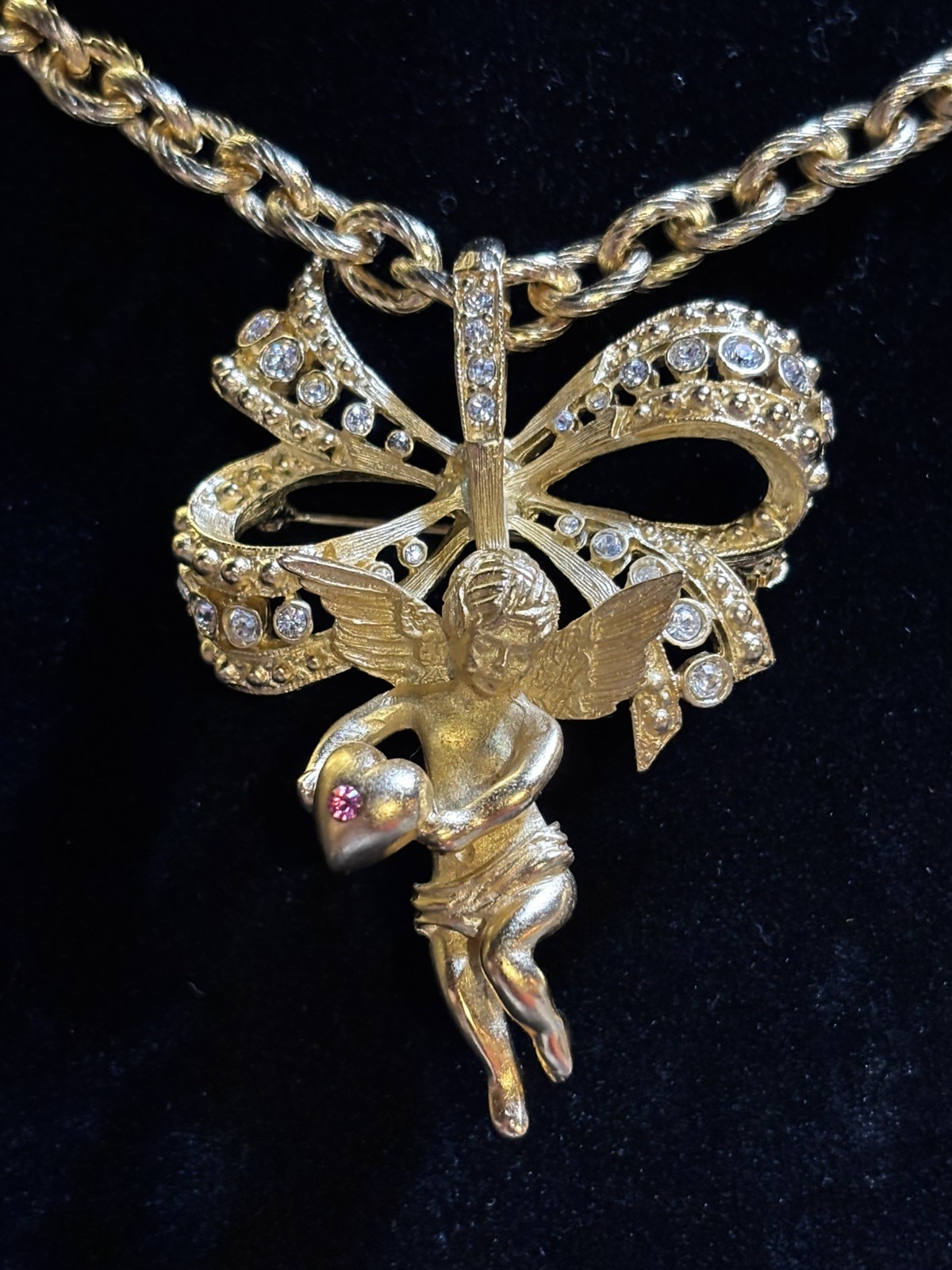 Camrose & Kross JBK Jacqueline Kennedy Angel Cherub Necklace Pendant Brooch Pin