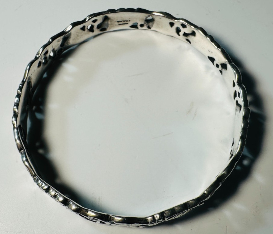 Parenti Bangle Bracelet Vintage Sterling Silver 37.19g 2.73″ Round 10mm