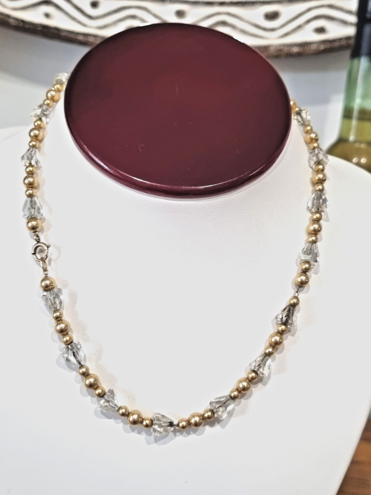 Antique 1930s 12k Gold Fill Spinel bead necklace See Video Bracelet Available