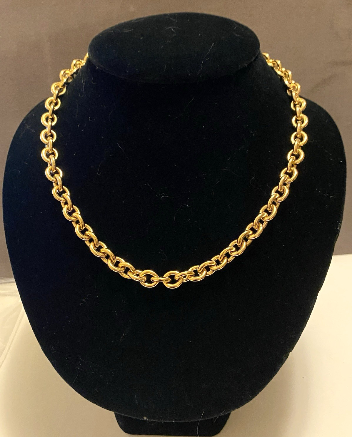 Vintage Piscitelli Gold Tone Necklace Signed Toggle Closure 18 Inches