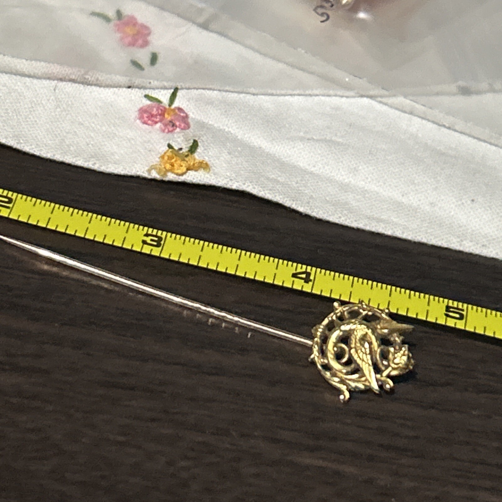 c1900s Stick Hat Lapel Pin Dragon Serpent Chimera Gold Fill French Stamp