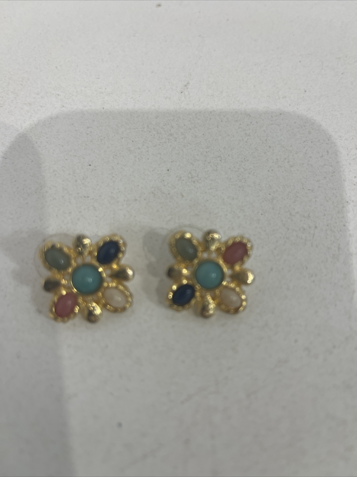 ESTATE EARINGS GOLD TONE WITH STONES