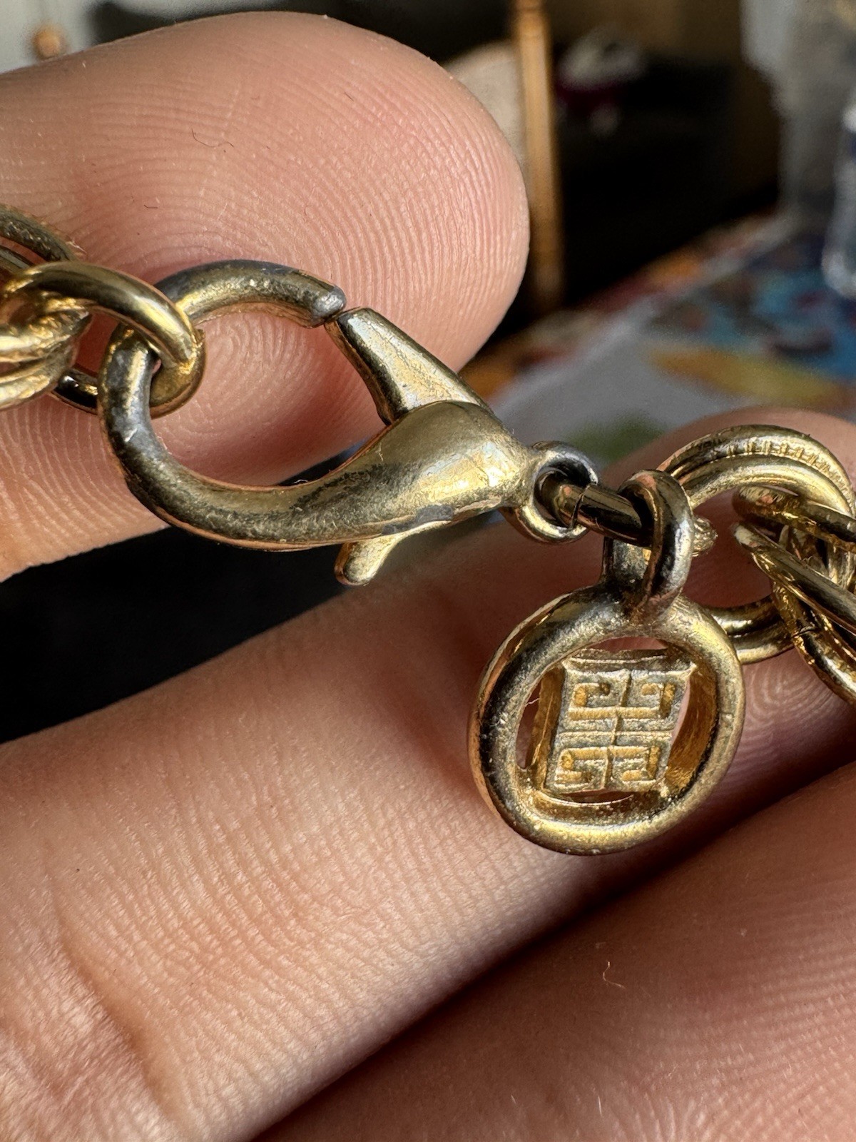 Vintage SOLD AS IS GIVENCHY gold TONE Twisted Chain 18 3/4” Necklace