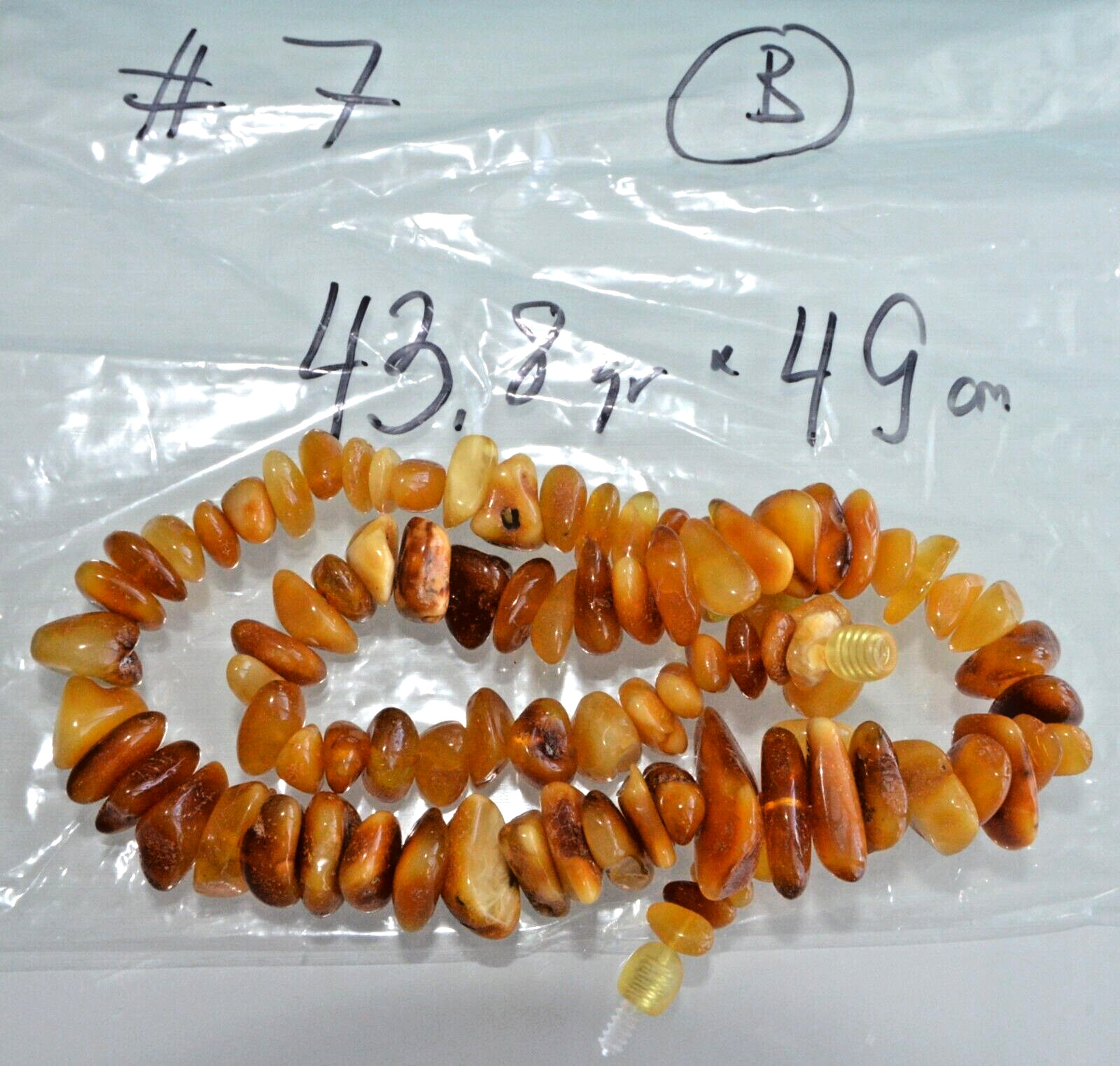 ✅49cm = 44gr RUSSIAN SOVIET BALTIC AMBER BEAD NECKLACE 琥珀 BRACELET STONE PENDANT