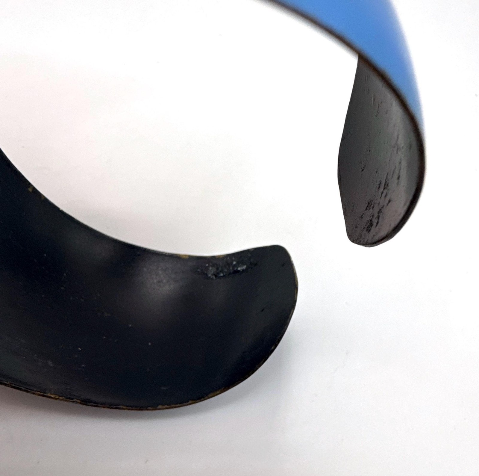 Vintage blue gold red enamel wide cuff bracelet
