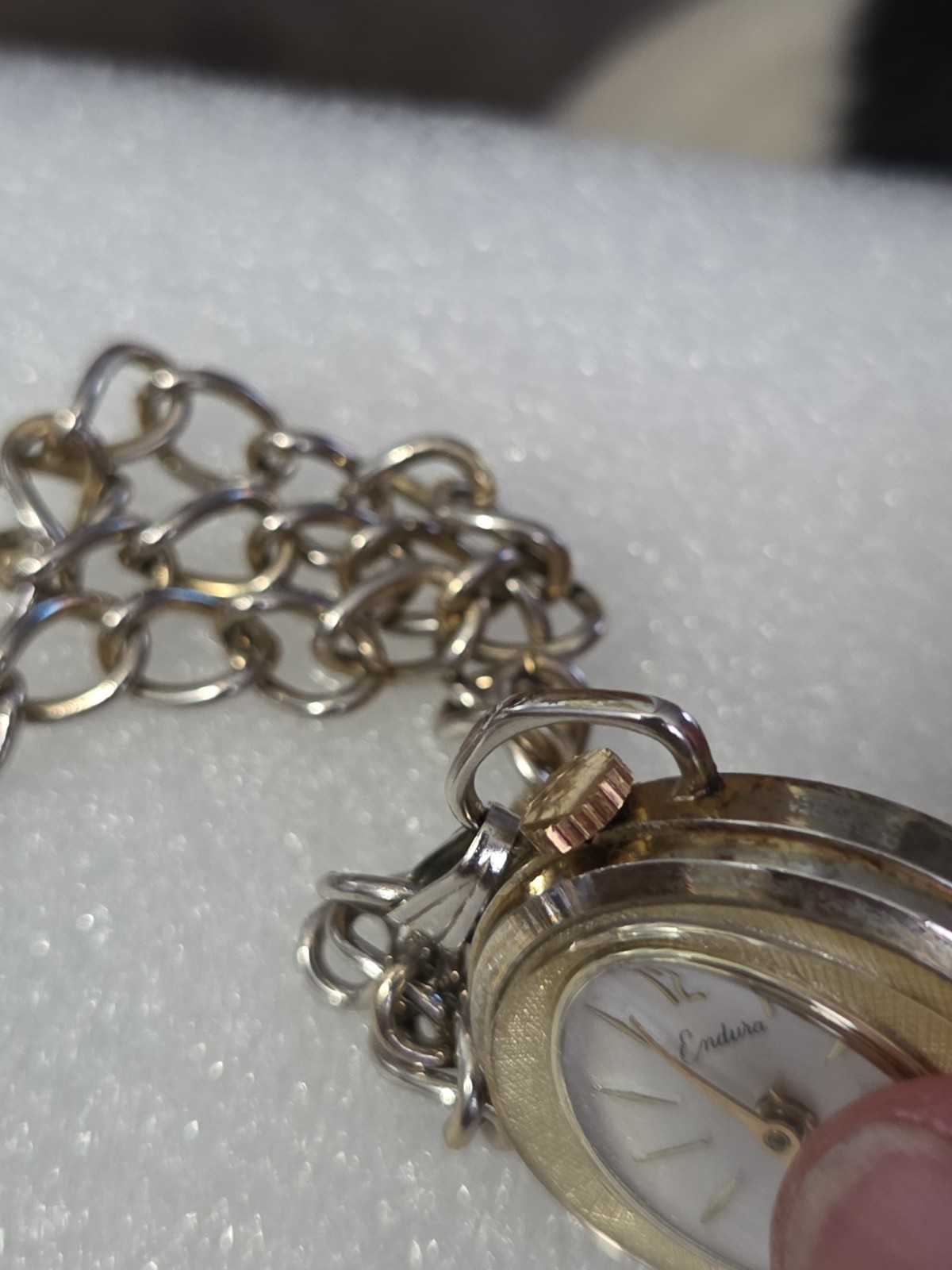 Vintage Endura Pendant Mechanical Watch. Swiss Made Gold Tone. Works Well.