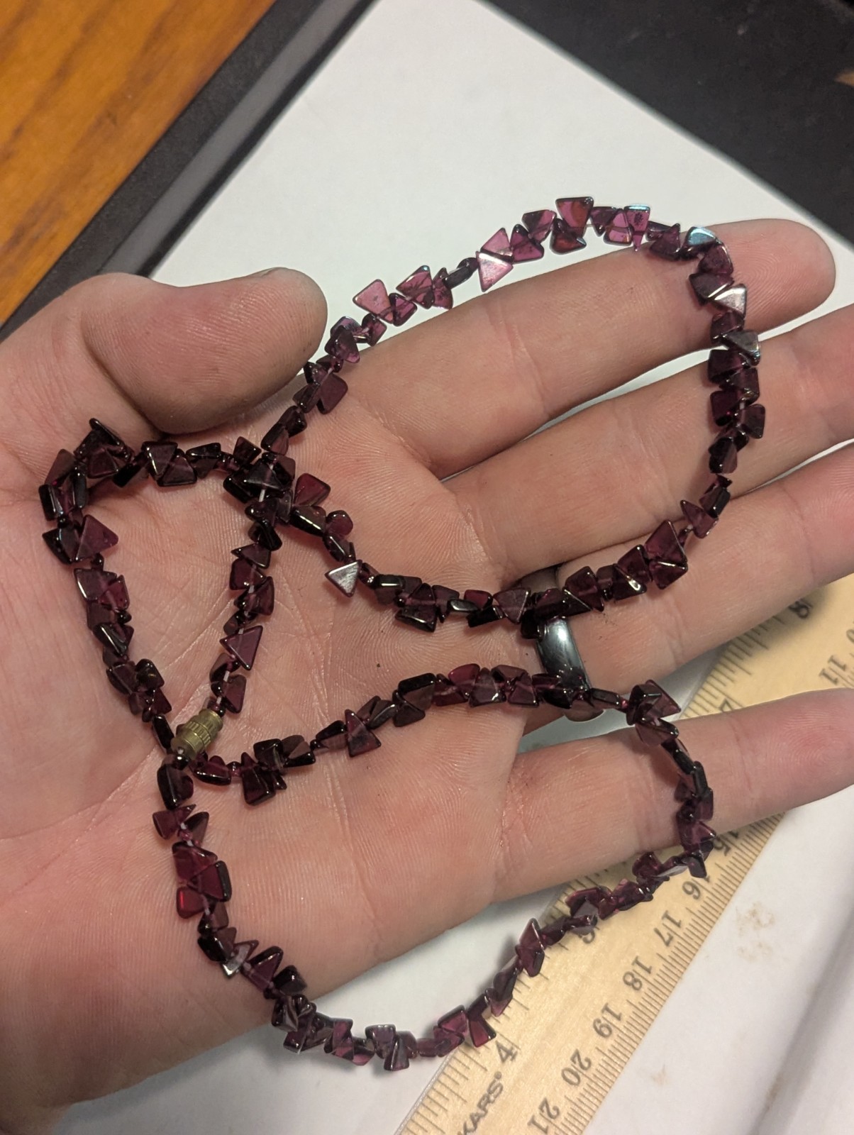 Vintage 22″ Purple Pink Red Rhodolite Garnet Beaded Necklace Strand