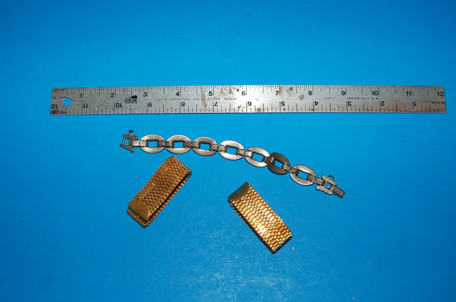 COSTUME JEWELRY 1980’s Clip-on Earrings + Bracelet