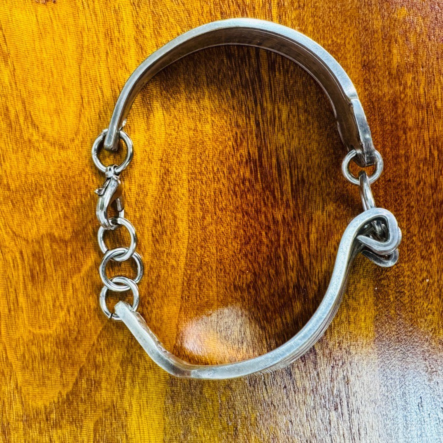 Vintage Silverware Curled Tip Fork Bangle Silverplate Bracelet