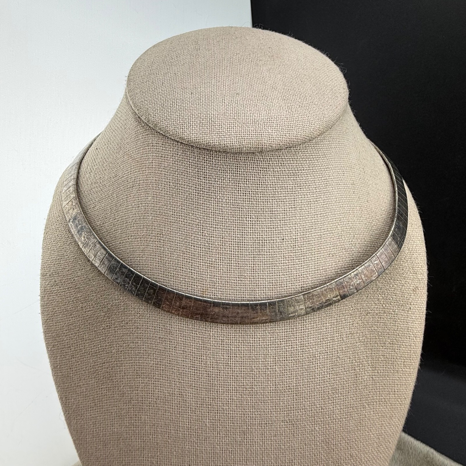Vintage Choker Silver Tone Necklace 16”