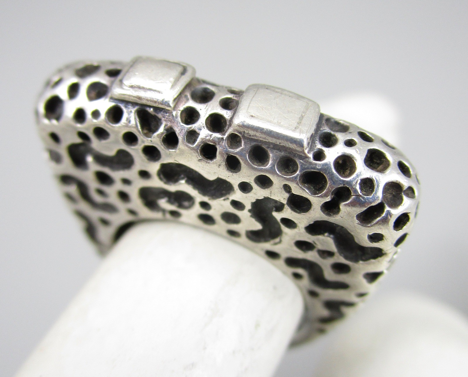CLASSIC DIAN MALOUF STERLING DOTTED STACK RING GUARD SZ 5.75 