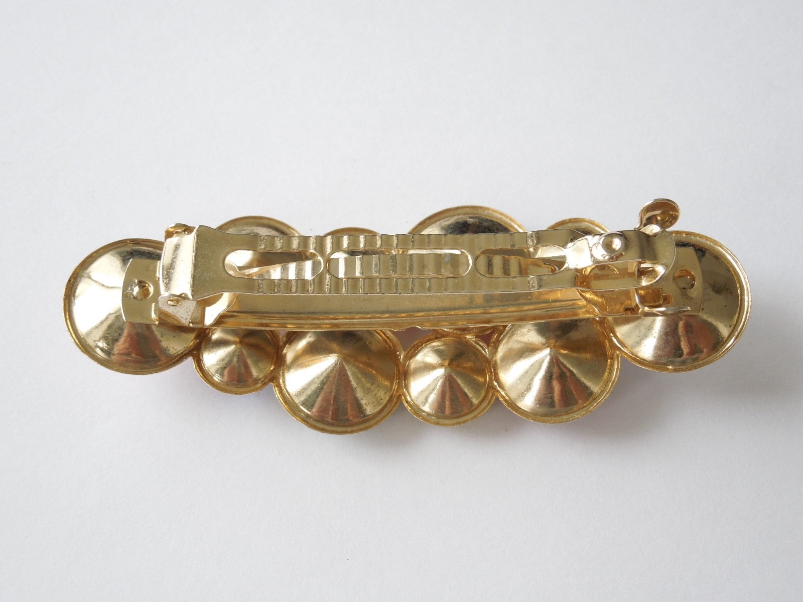 Hair Clip Metal Gold-Colored With Colorful Gems 21.4 G / 9.5 X 3.4 Cm