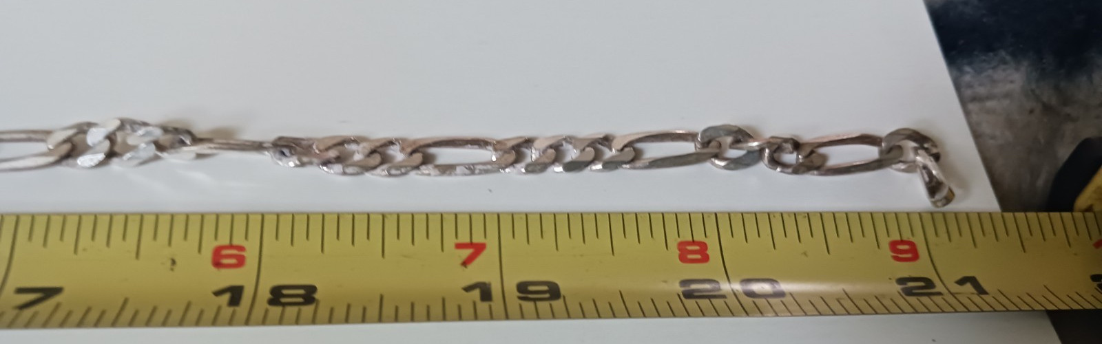 Men’s Sterling Silver 925 Figaro Chain Necklace – Made in Italy 22.9g 21″ Length