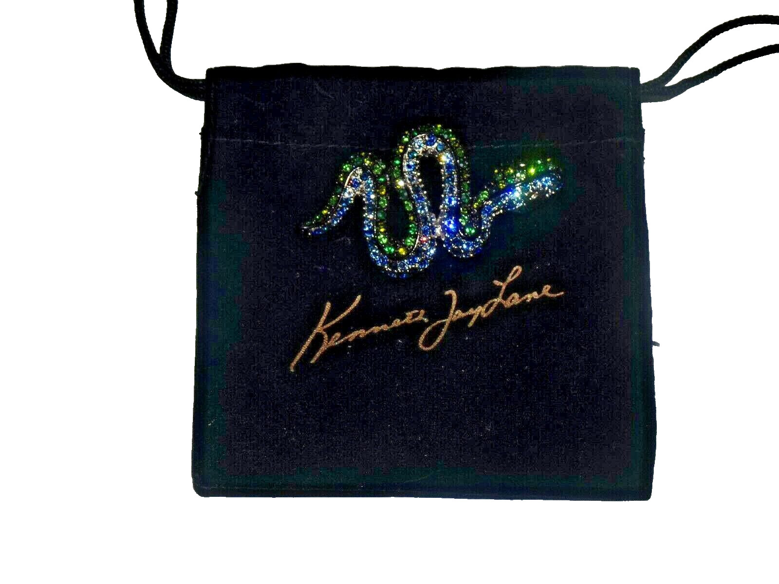 KENNETH JAY LANE SIGNED BLING GLITZY SNAKE PIN BROOCH NEW WITH TAGS