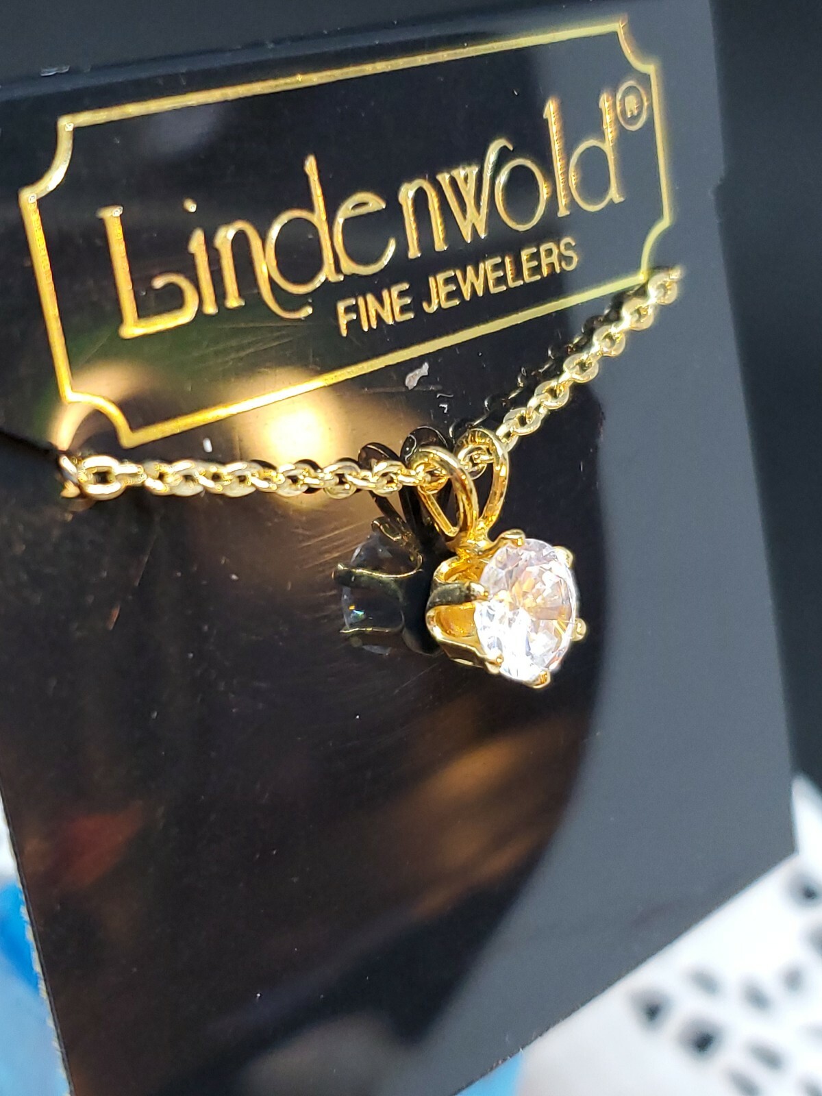 Vintage Lindenworld Fine Jewelers Cubic Zirconia NOS Brand New Necklace 18″