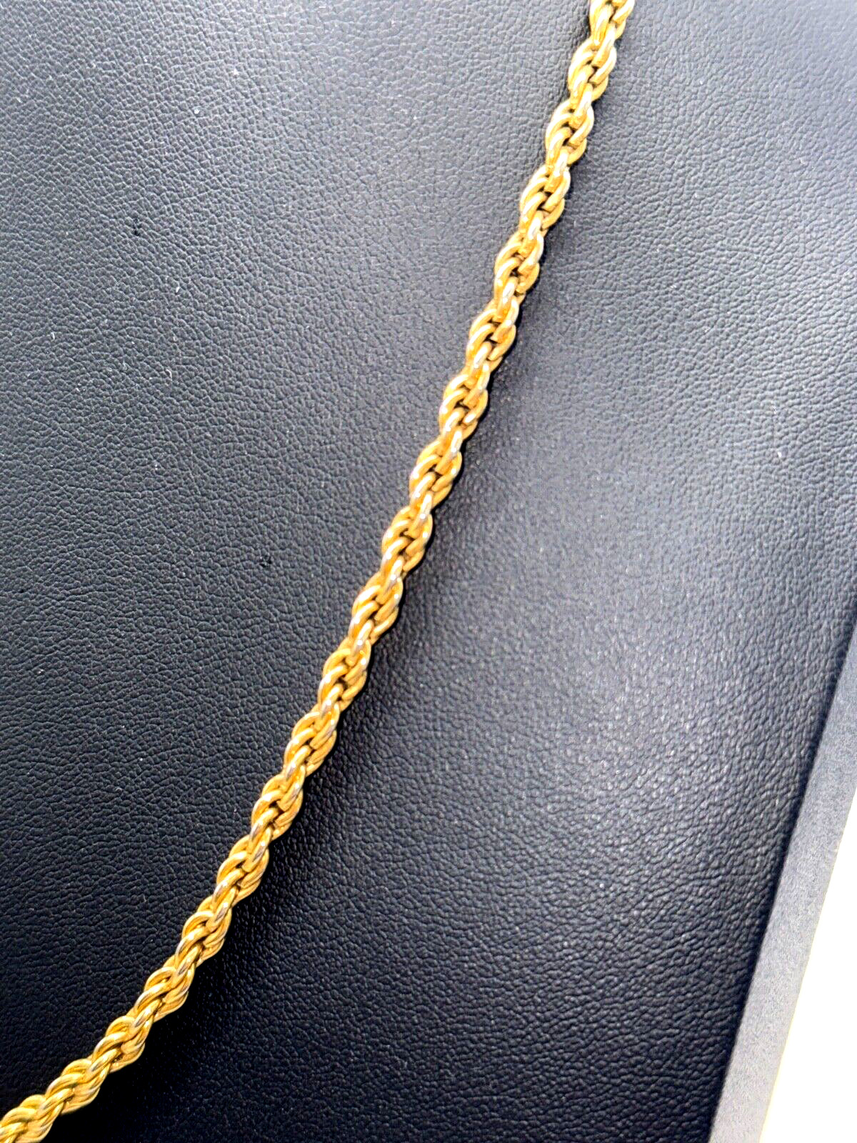 Vintage Pre 1955 Monet Gold Tone Rope Chain Necklace 19″ sister clasp, end caps