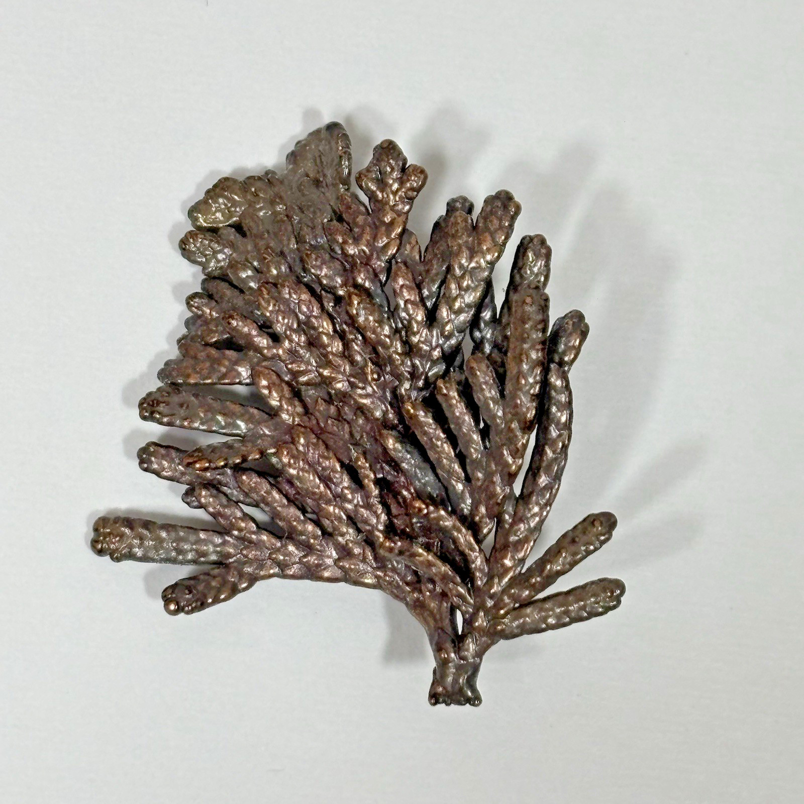 Nature’s Creations Lot of 2 Brooch Pin Copper Arborvitae Thujas & Geranium Leaf