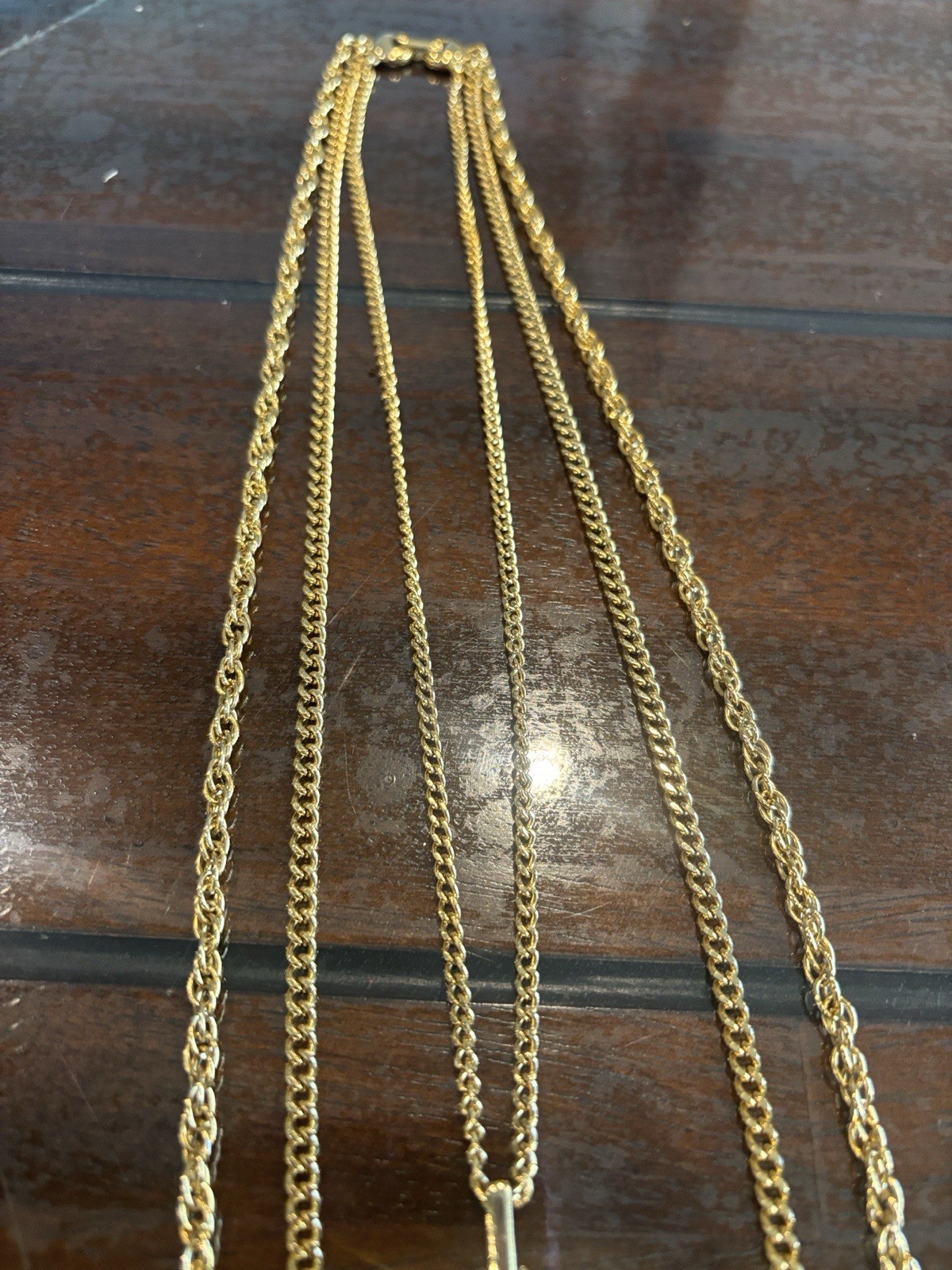 Vintage Three Tier Necklace With Small Medallion Woman’s